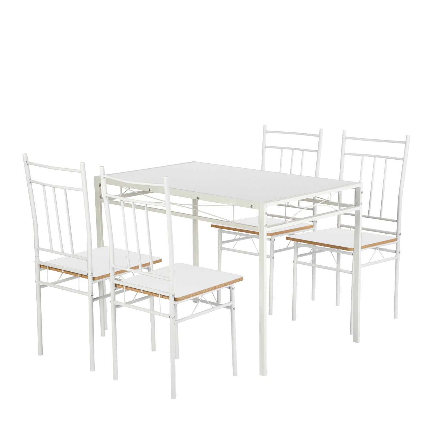 Marbury 5-Piece Dining Set with Wooden Table and 4 Chairs