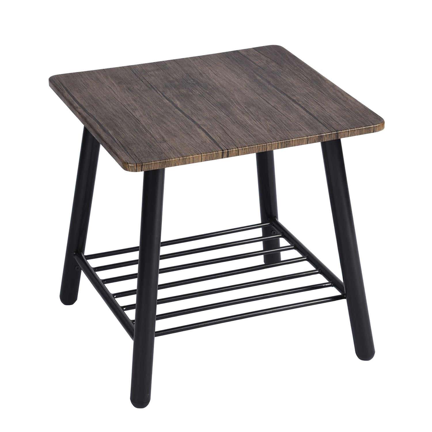 Homy Casa Maui 20“ Side Table Square End Table with Storage Shelf Open Box