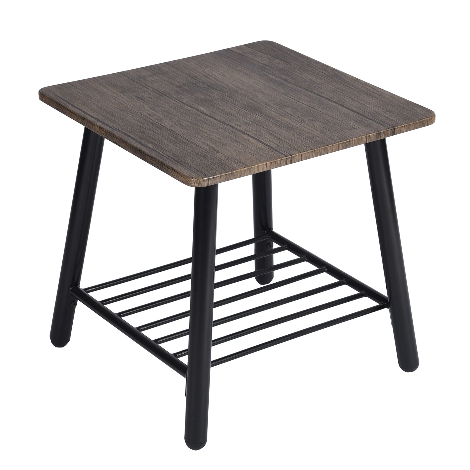 Homy Casa Maui 20“ Side Table Square End Table with Storage Shelf Open Box