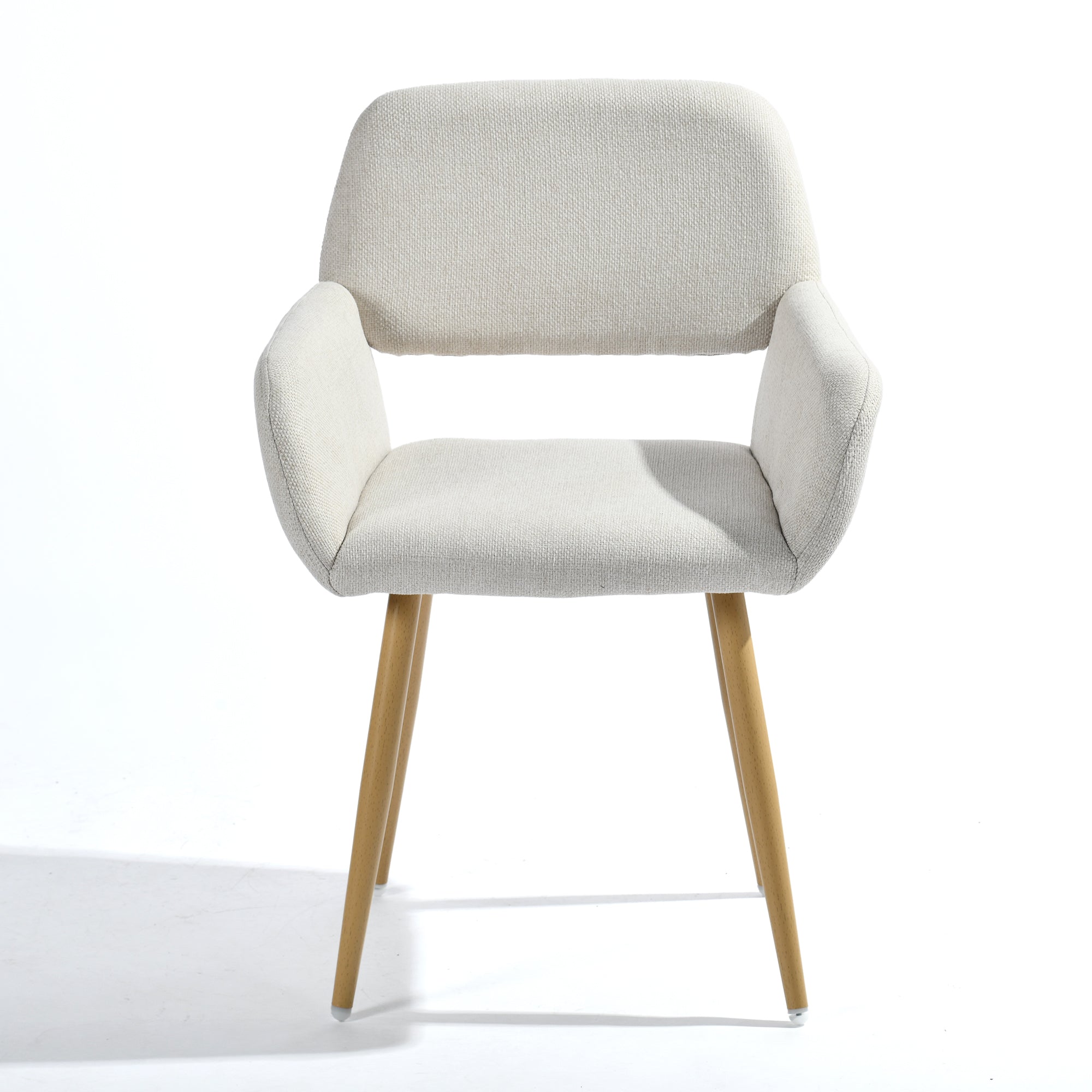 Homy Casa Mayfair  Set of 2 Fabric Dining Chairs with Armrest,Beige