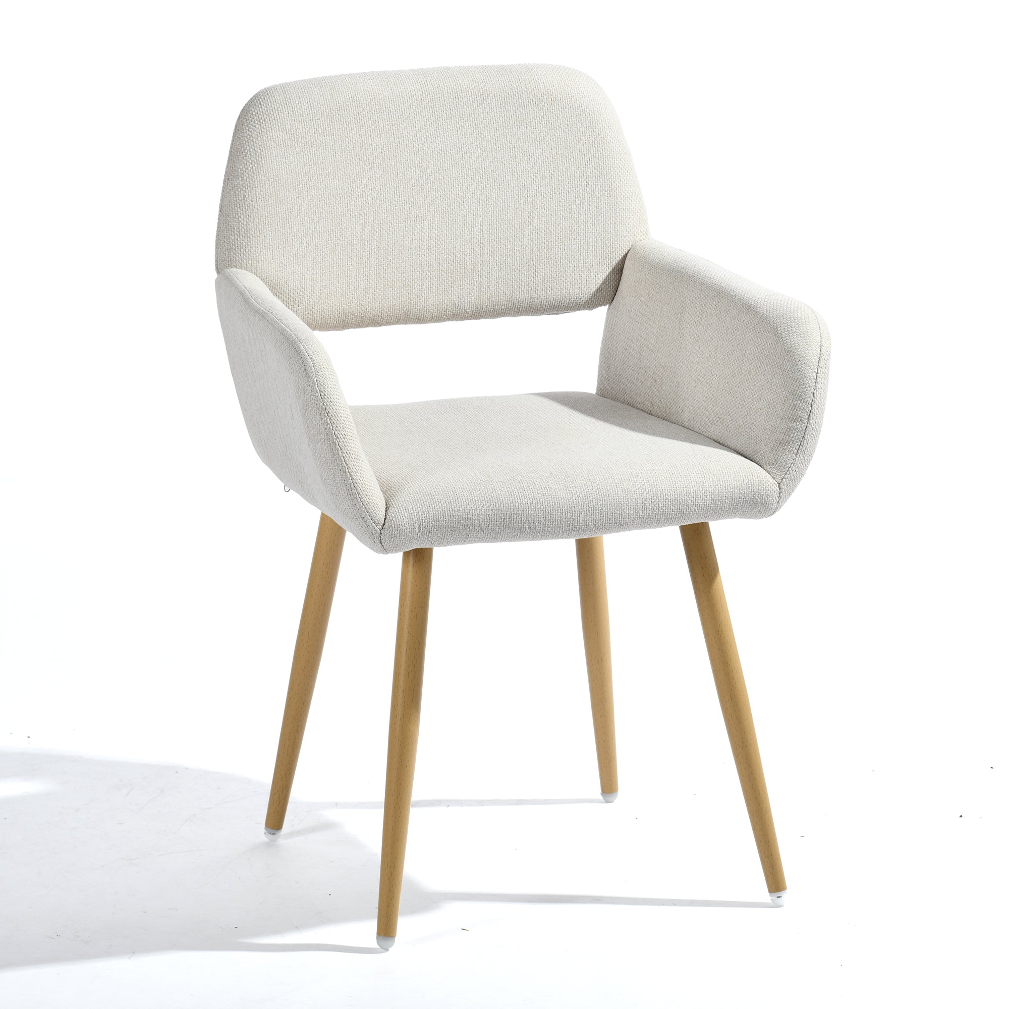 Homy Casa Mayfair  Set of 2 Fabric Dining Chairs with Armrest,Beige