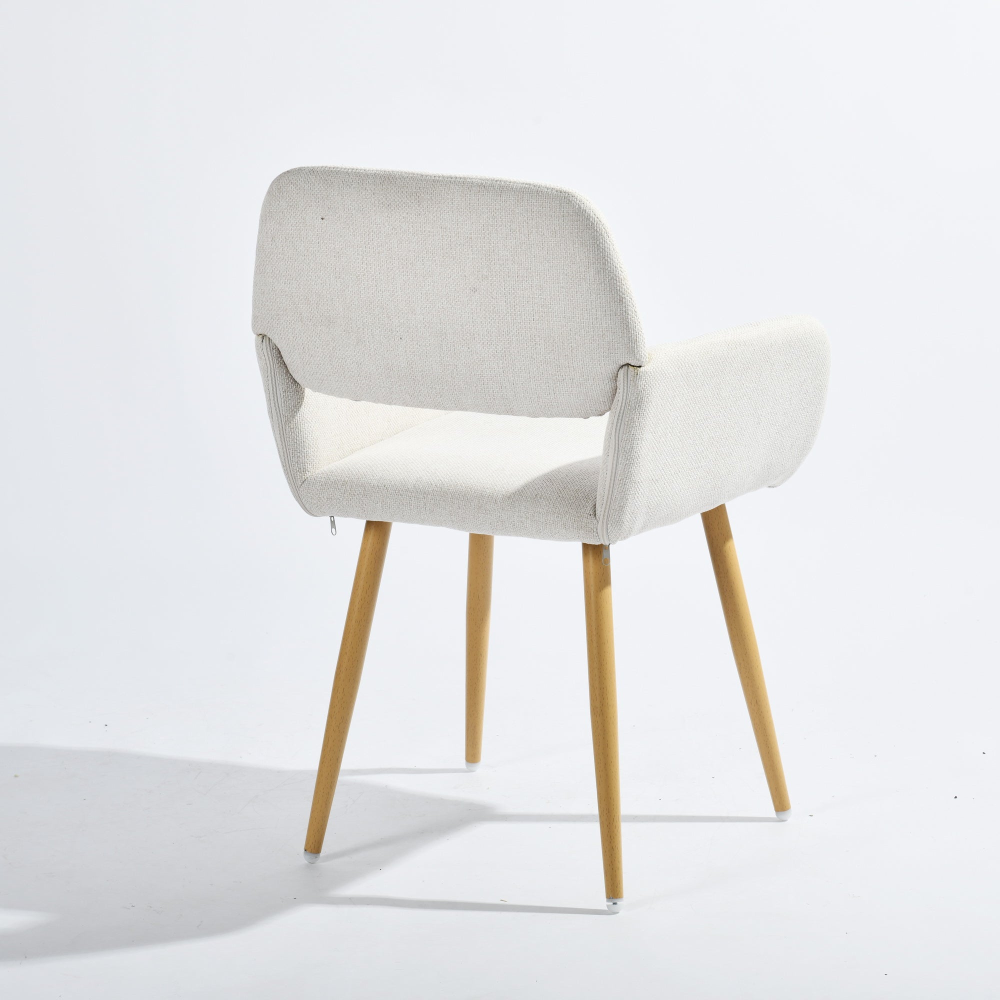 Homy Casa SORIAN 7PC Industrial Dining Set 63” Vintage Brown Table with 6PC Mayfair Beige Dining Arm Chairs