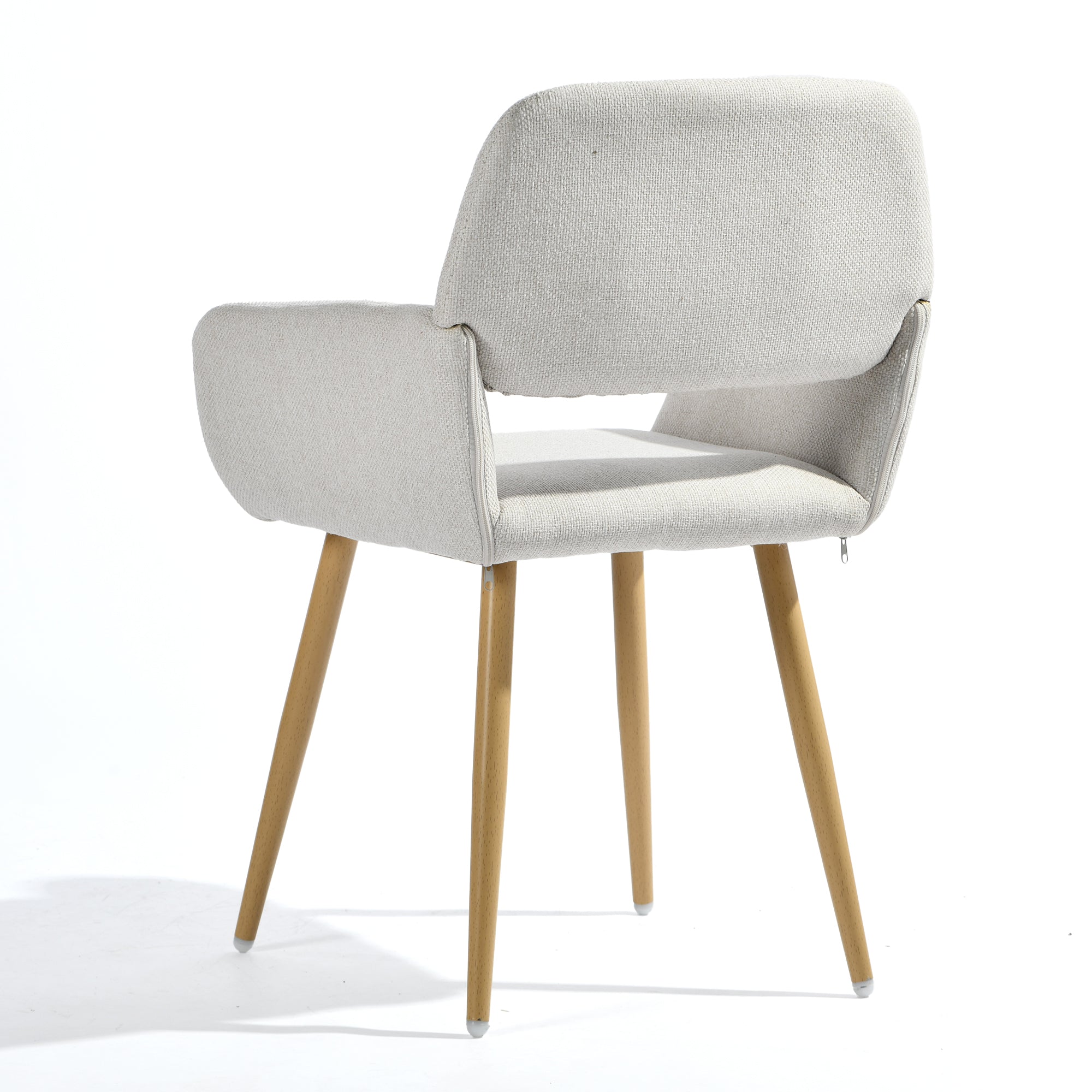 Homy Casa Mayfair  Set of 2 Fabric Dining Chairs with Armrest,Beige