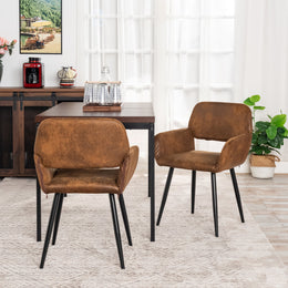 Mayfair Fabric Dining Chairs with Armrest Set of 2
