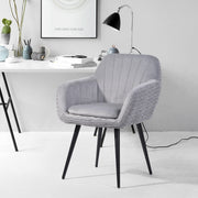 MBAYE Velvet Modern Accent Arm Chair, Metal Frame, Grey