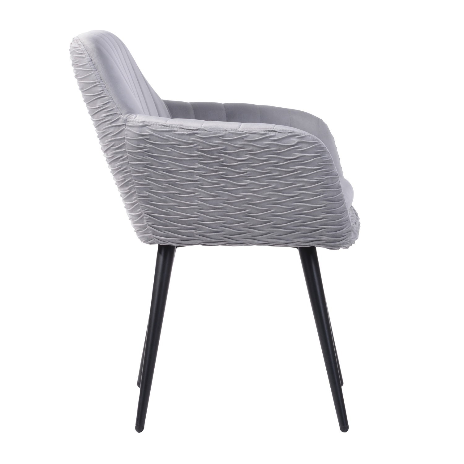 MBAYE Velvet Modern Accent Arm Chair, Metal Frame, Grey