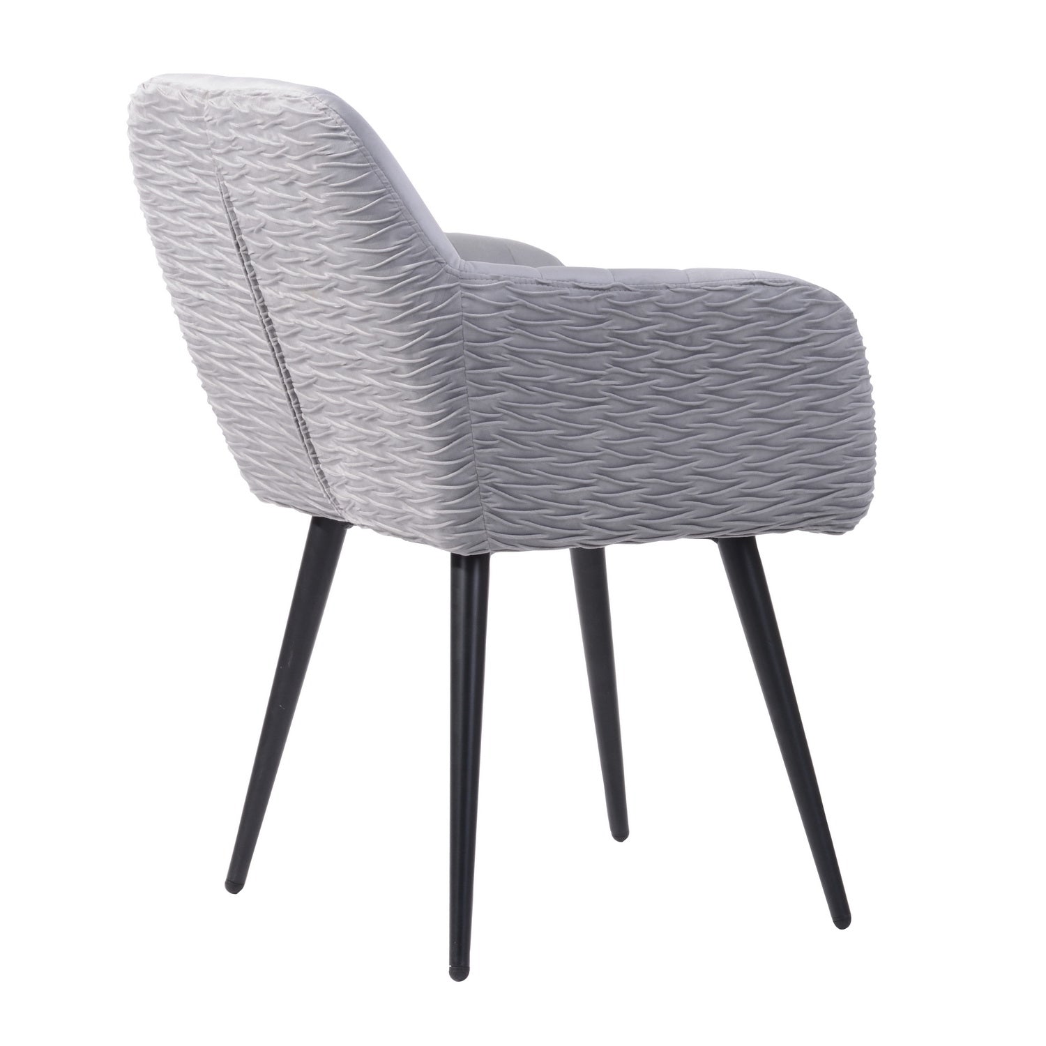 Homy Casa MBAYE Velvet Grey Arm Chair Modern Accent Seating Open Box