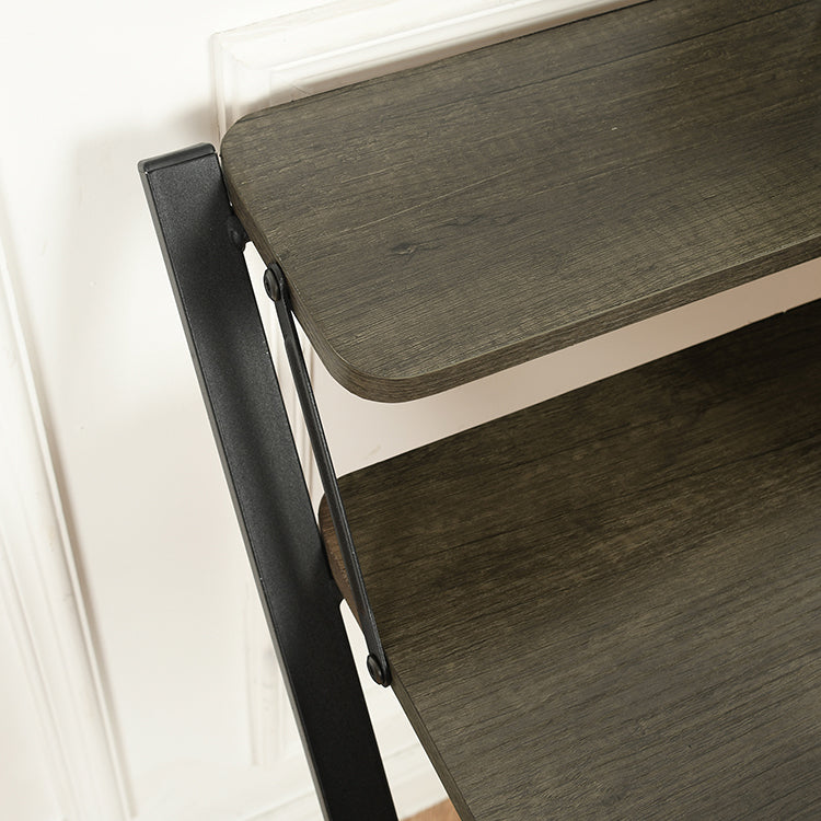 Homy Casa Megan 31.9” Stylish Brown Folding Desk, Space-Saving Table for Home Office & Study