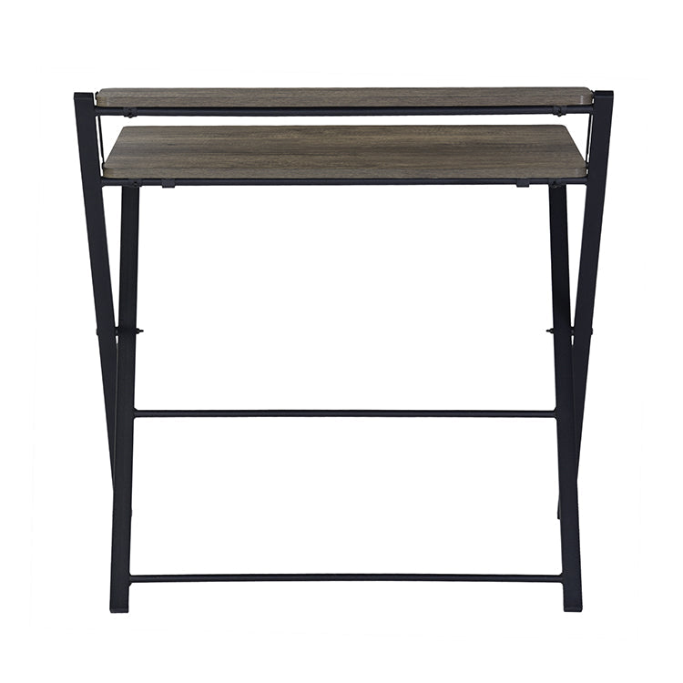 Homy Casa Megan 31.9” Stylish Brown Folding Desk, Space-Saving Table for Home Office & Study