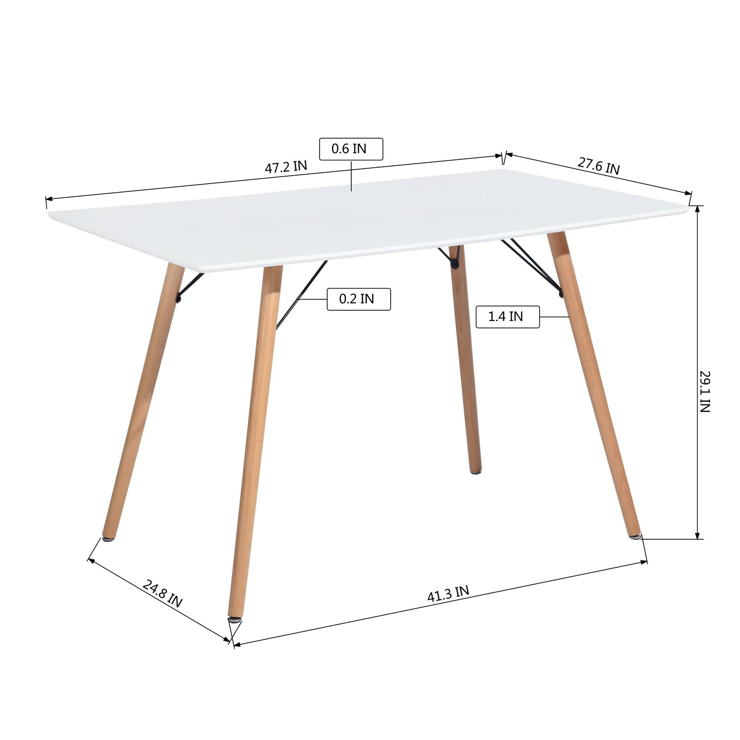 Homy Casa MICK 5PC Dining Set 47.2" Oval White Dining Table with 4 Pomona Beige Fabric Chairs Open Box