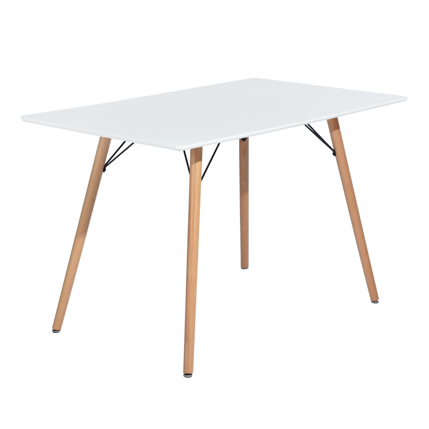 Homy Casa MICK 3PC Dining Set 47.2” Oval White Table with 2 Puz Beige Fabric Chairs for Home, Office, Apartment Open Box