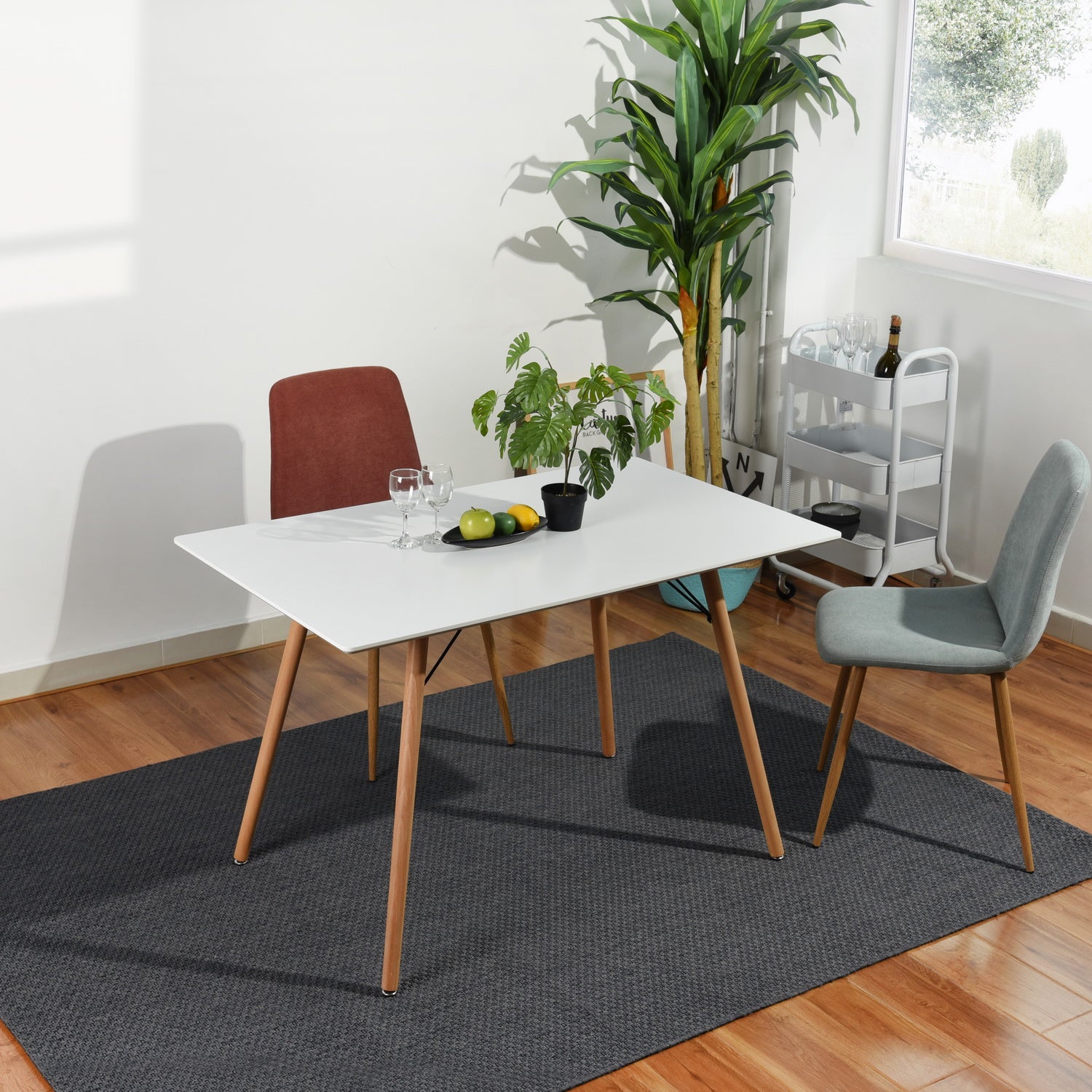 Homy Casa MICK SQUARE 47.2" Dining Table for Home and Workspace Open Box
