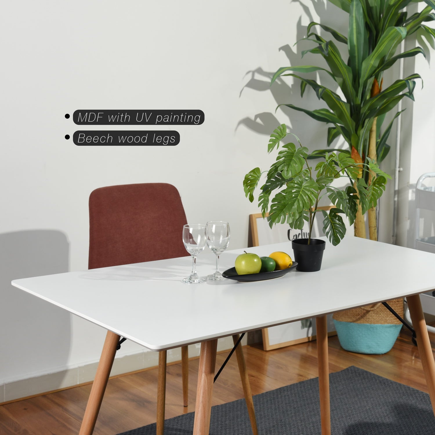Homy Casa MICK SQUARE 47.2" Dining Table for Home and Workspace Open Box