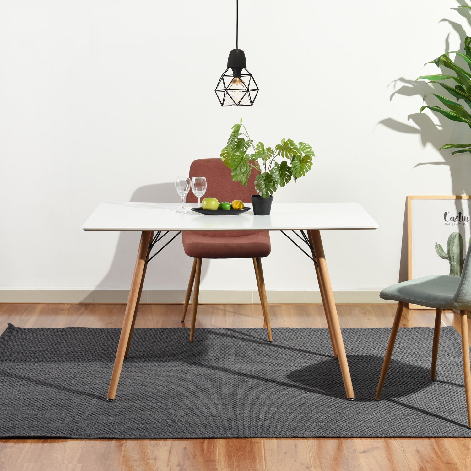 Homy Casa MICK SQUARE 47.2" Dining Table for Home and Workspace Open Box