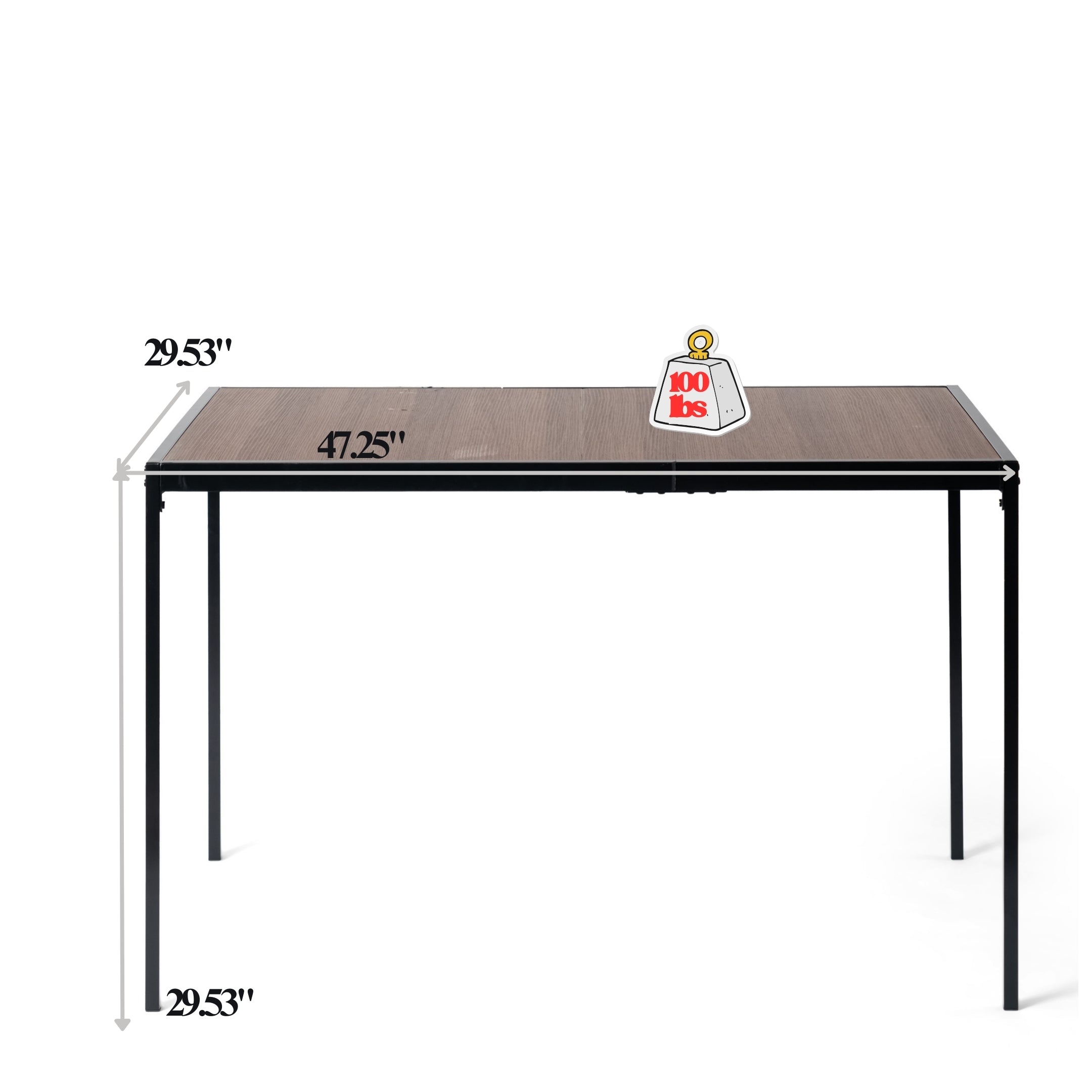 Homy Casa Milliken 47.2" Espresso Rectangluar Bistro Dining Table Writing Desk