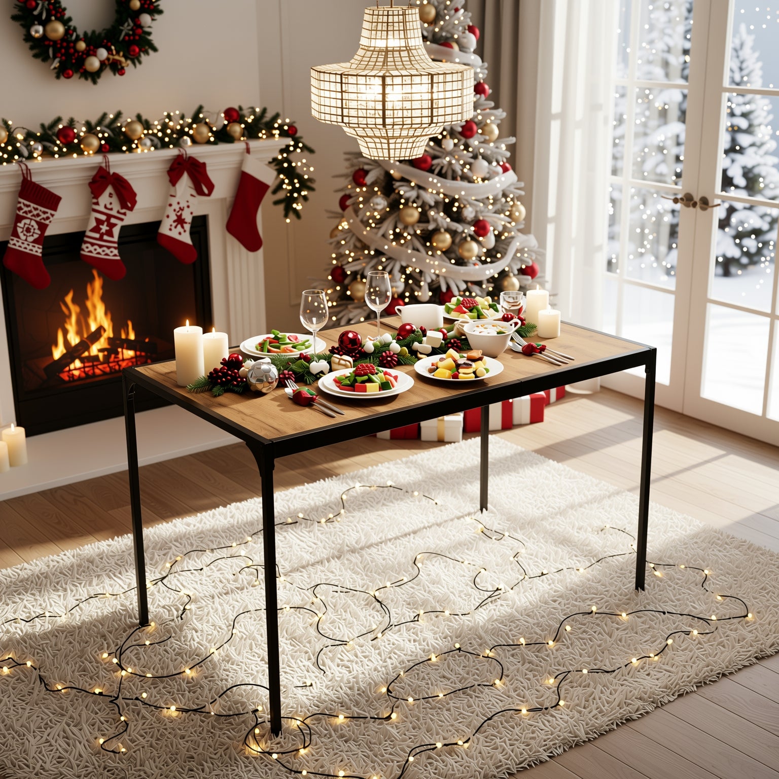 Milliken Industrial 47" Oak Rectangluar Dining Table