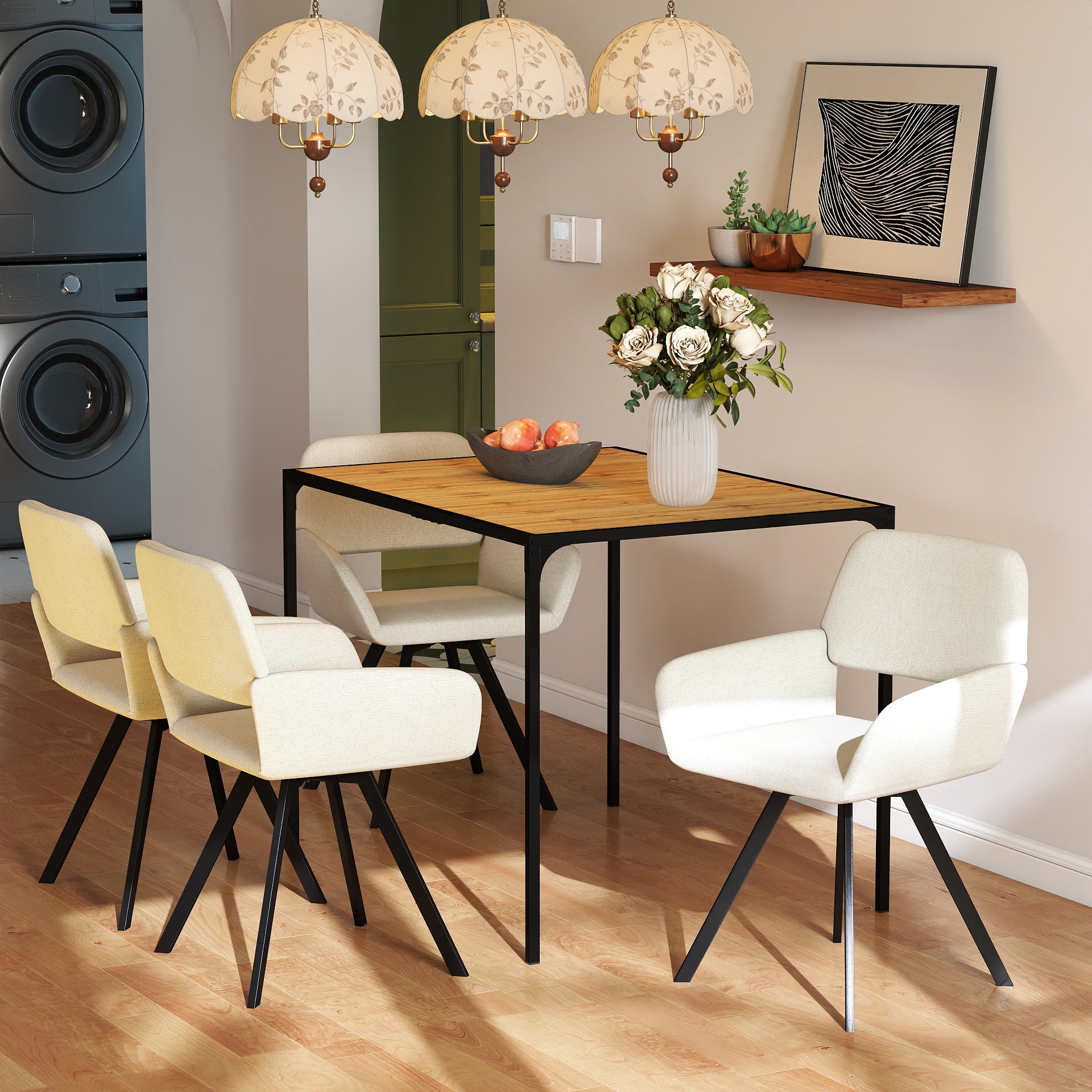 Milliken 5 Piece Dining Table Set with 4 California Upholstered Chairs