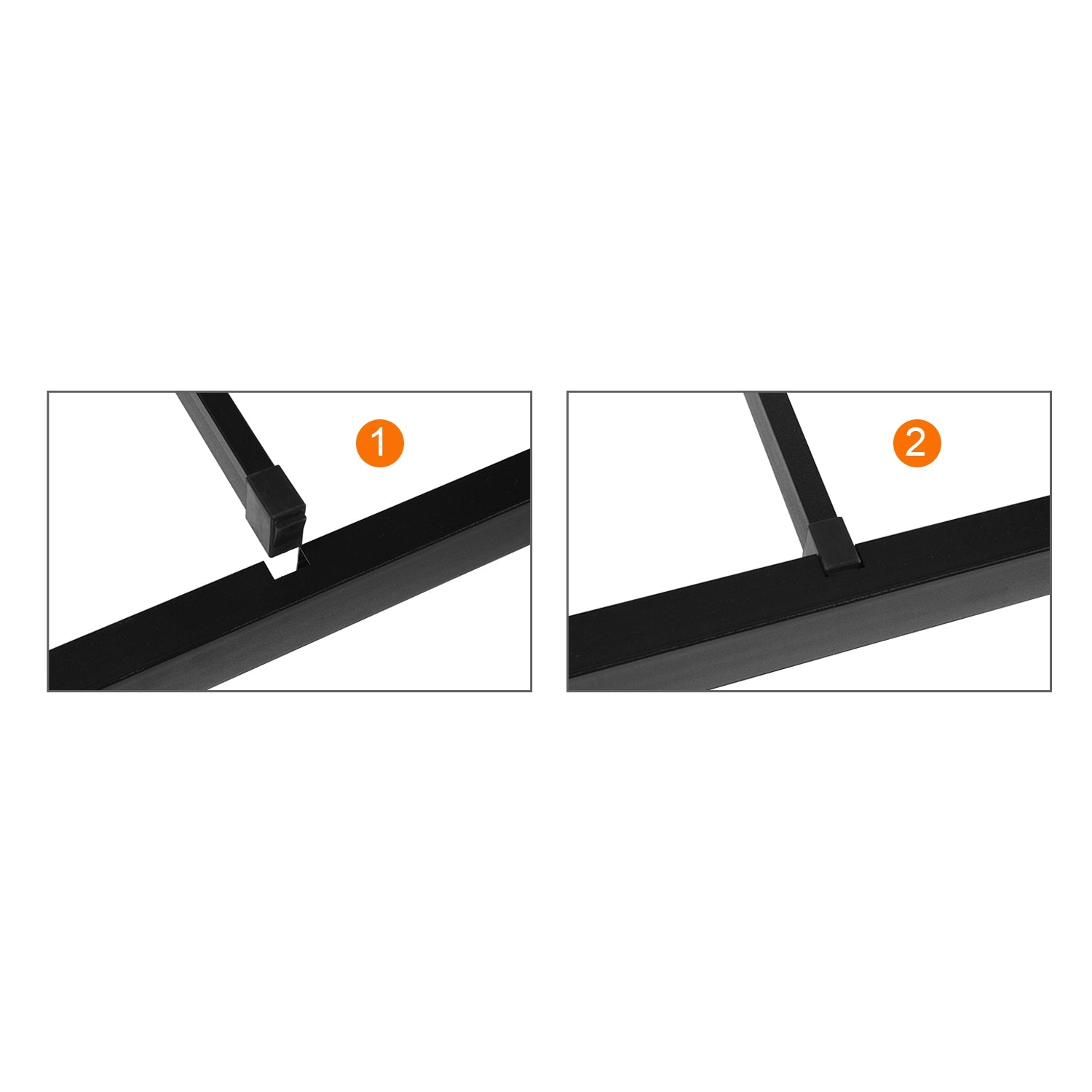 MILO Twin Metal Bed Frame with Headboard and Footboard Steel Slats No Box Spring Black