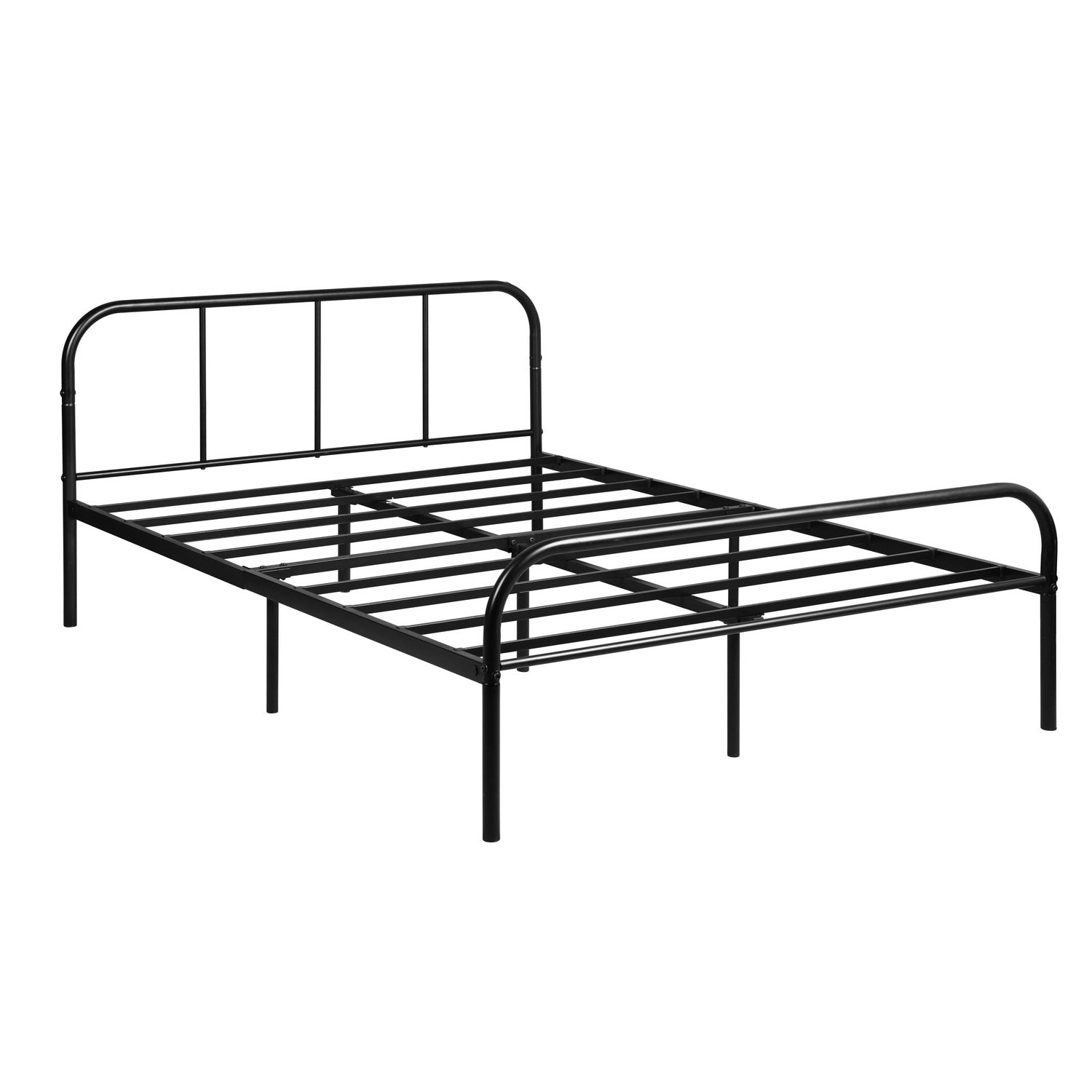 Homy Casa MILO Full Size Metal Bed Frame Matte Black Platform Bed Minimal Industrial Style