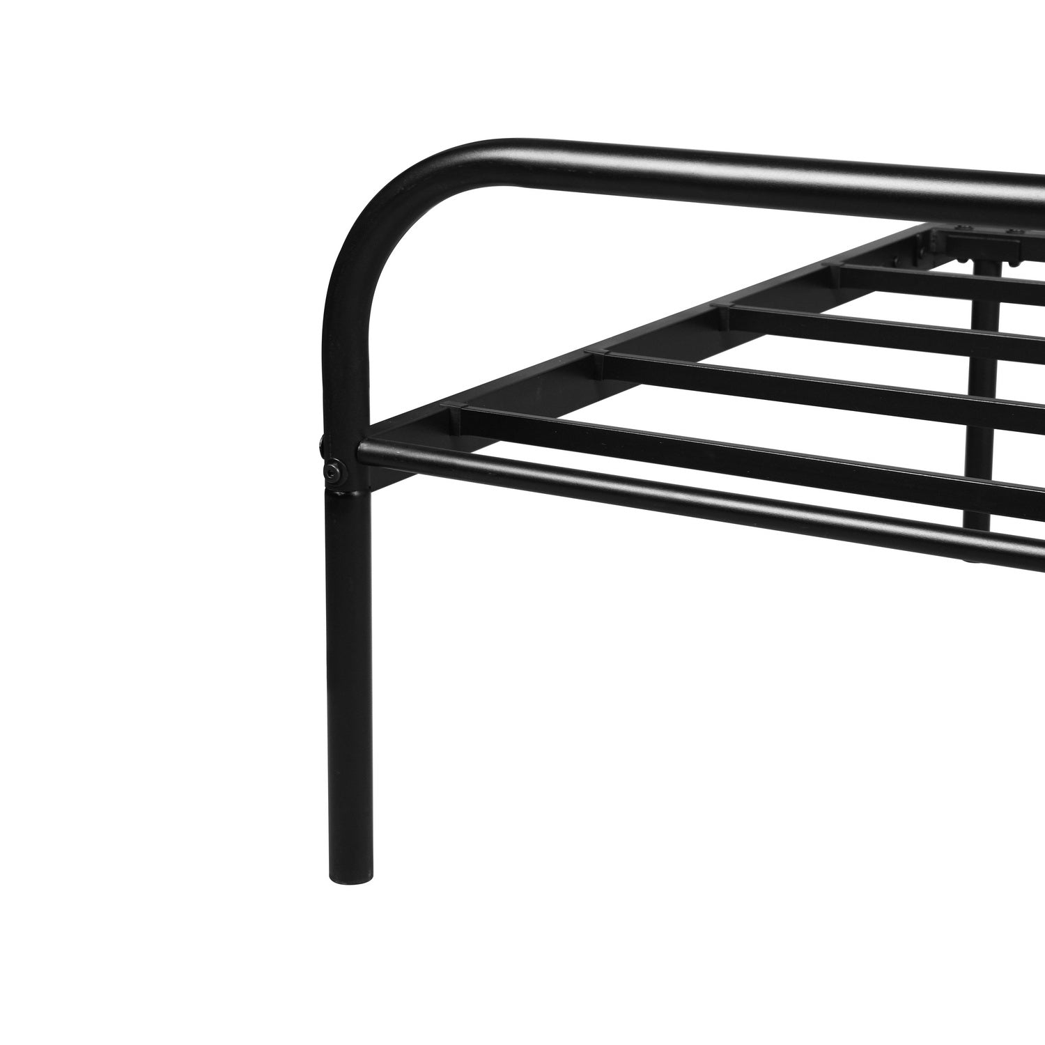 Homy Casa MILO Full Size Metal Bed Frame Matte Black Platform Bed Minimal Industrial Style