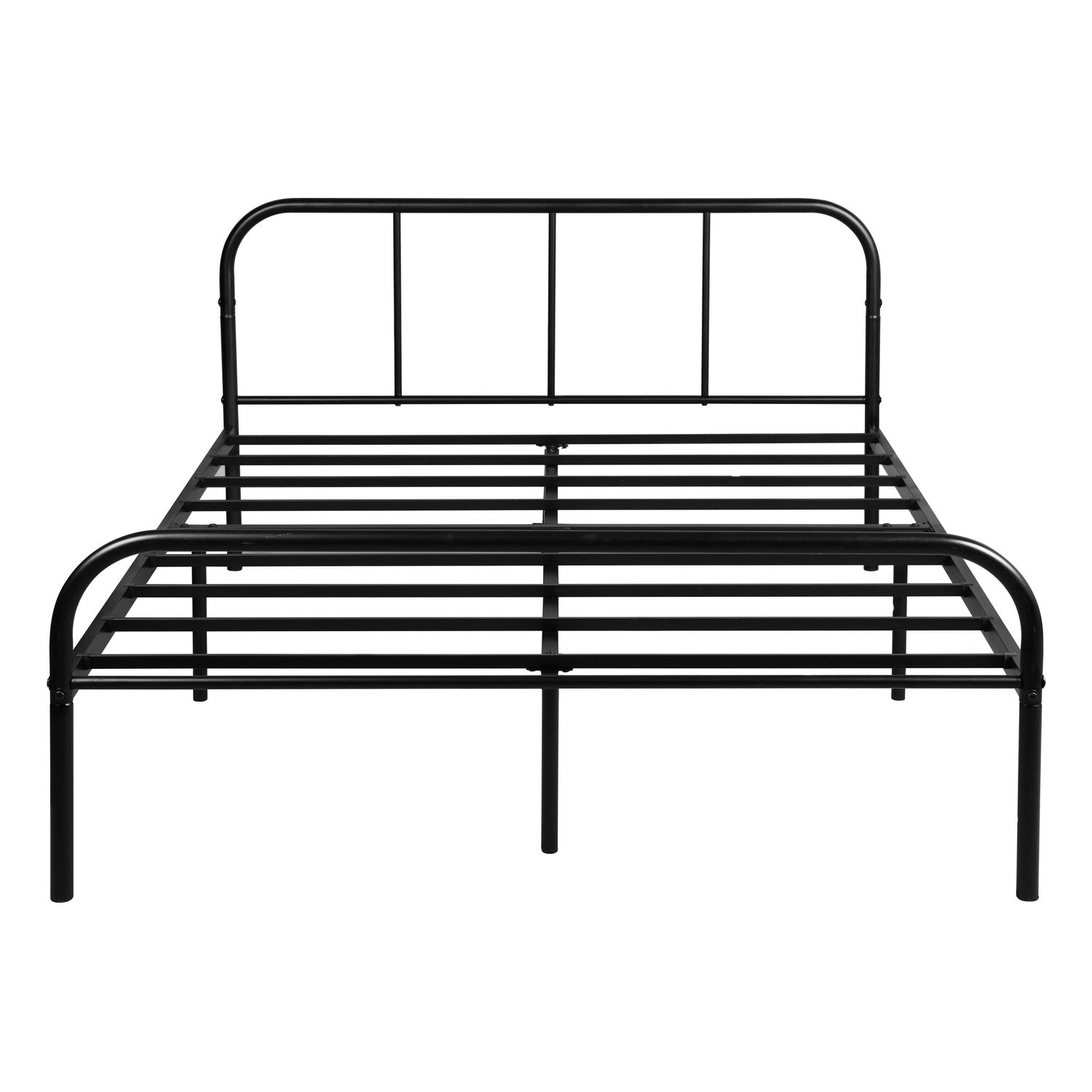 Homy Casa MILO Full Size Metal Bed Frame Matte Black Platform Bed Minimal Industrial Style