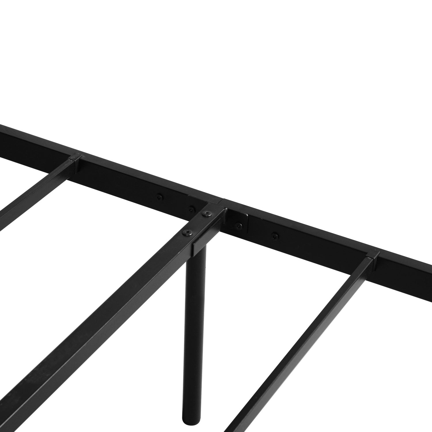 Homy Casa MILO Full Size Metal Bed Frame Matte Black Platform Bed Minimal Industrial Style