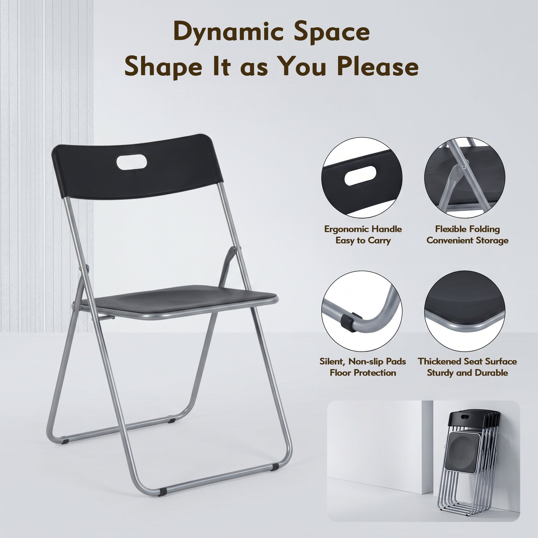 Homy Casa Mimosa 6PC Plastic Folding Chairs