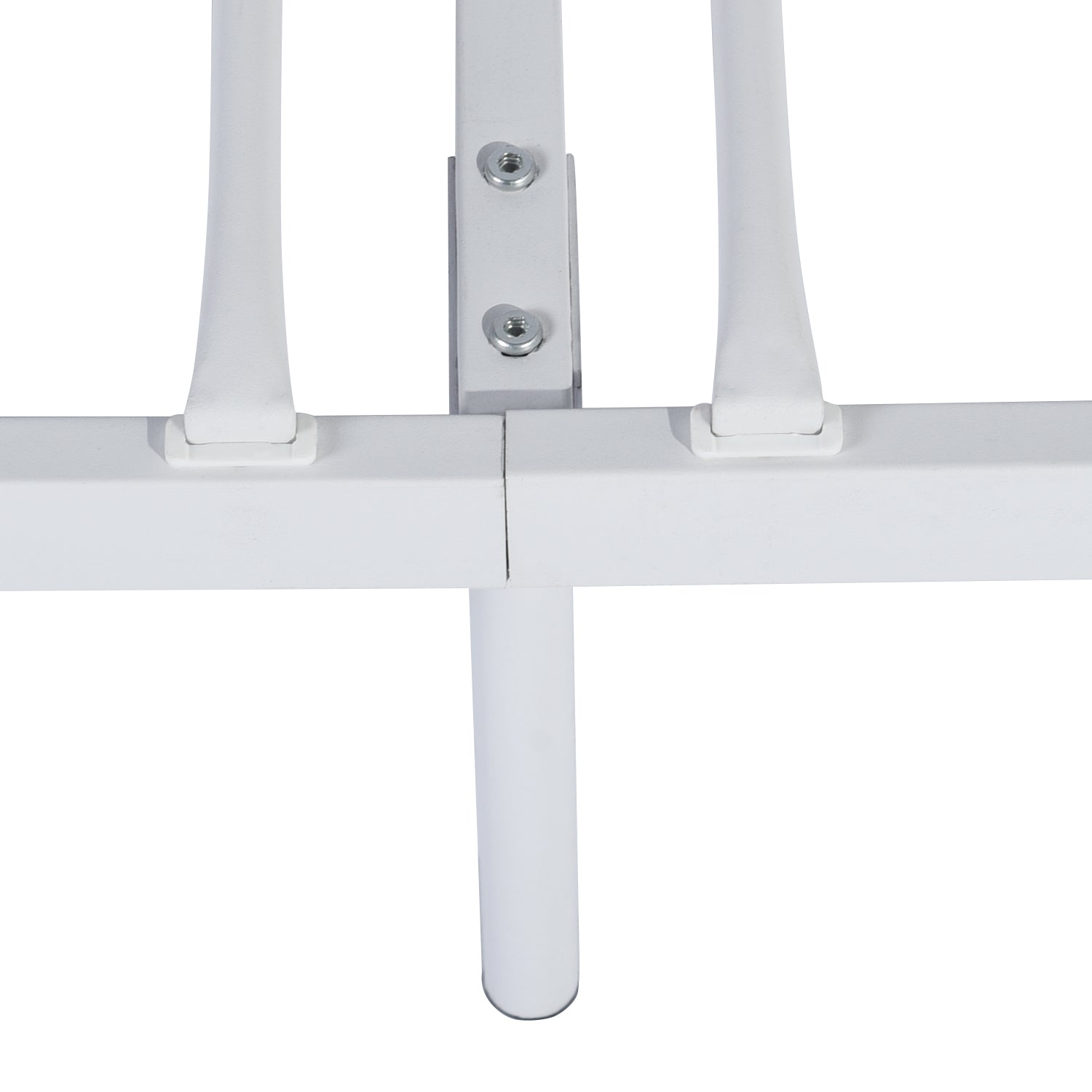 Homy Casa MIQUEL Single White Metal Bed Frame, Modern Iron Design