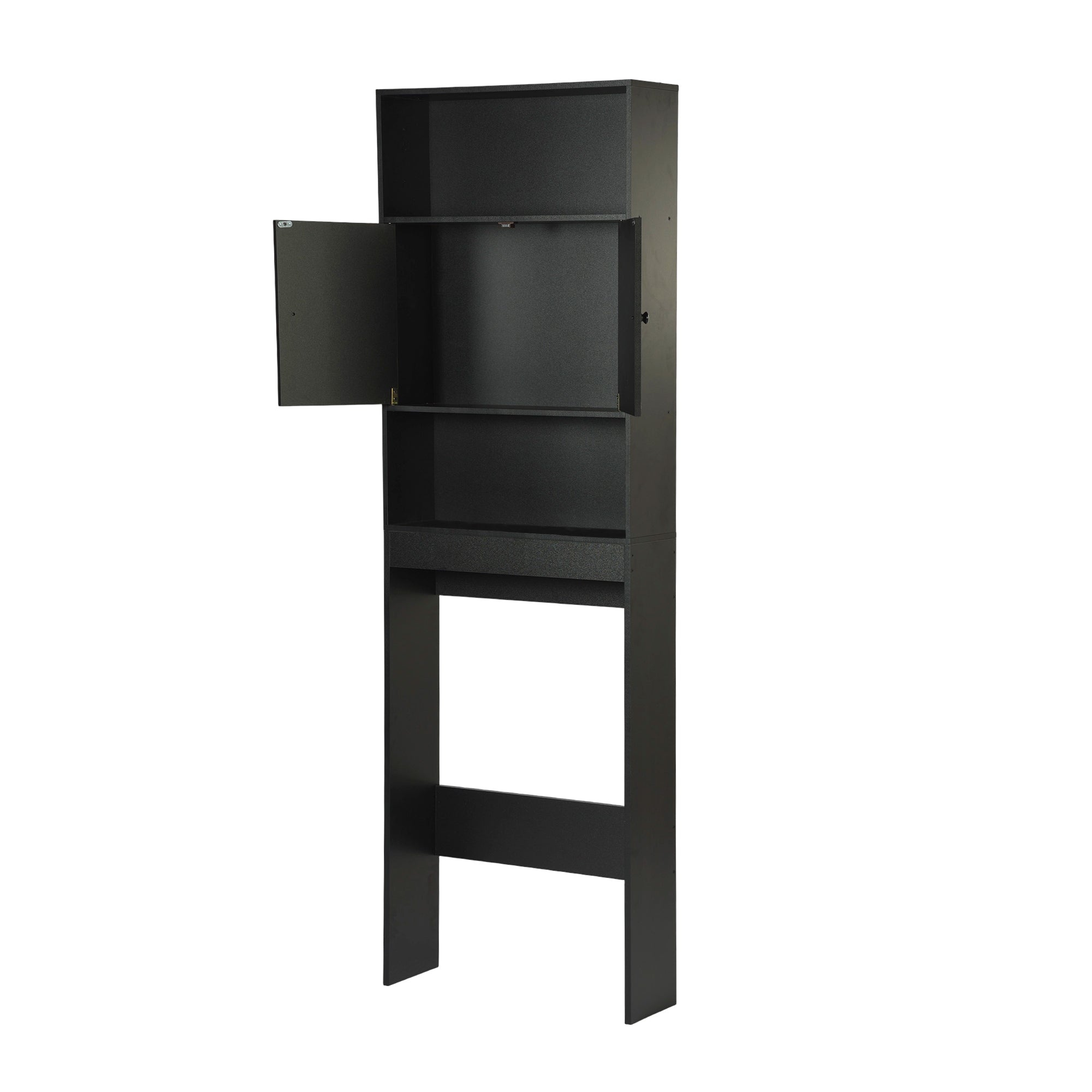 MOHG Over The Toilet Storage Cabinet with Open Shelves Bathroom Organizer Black