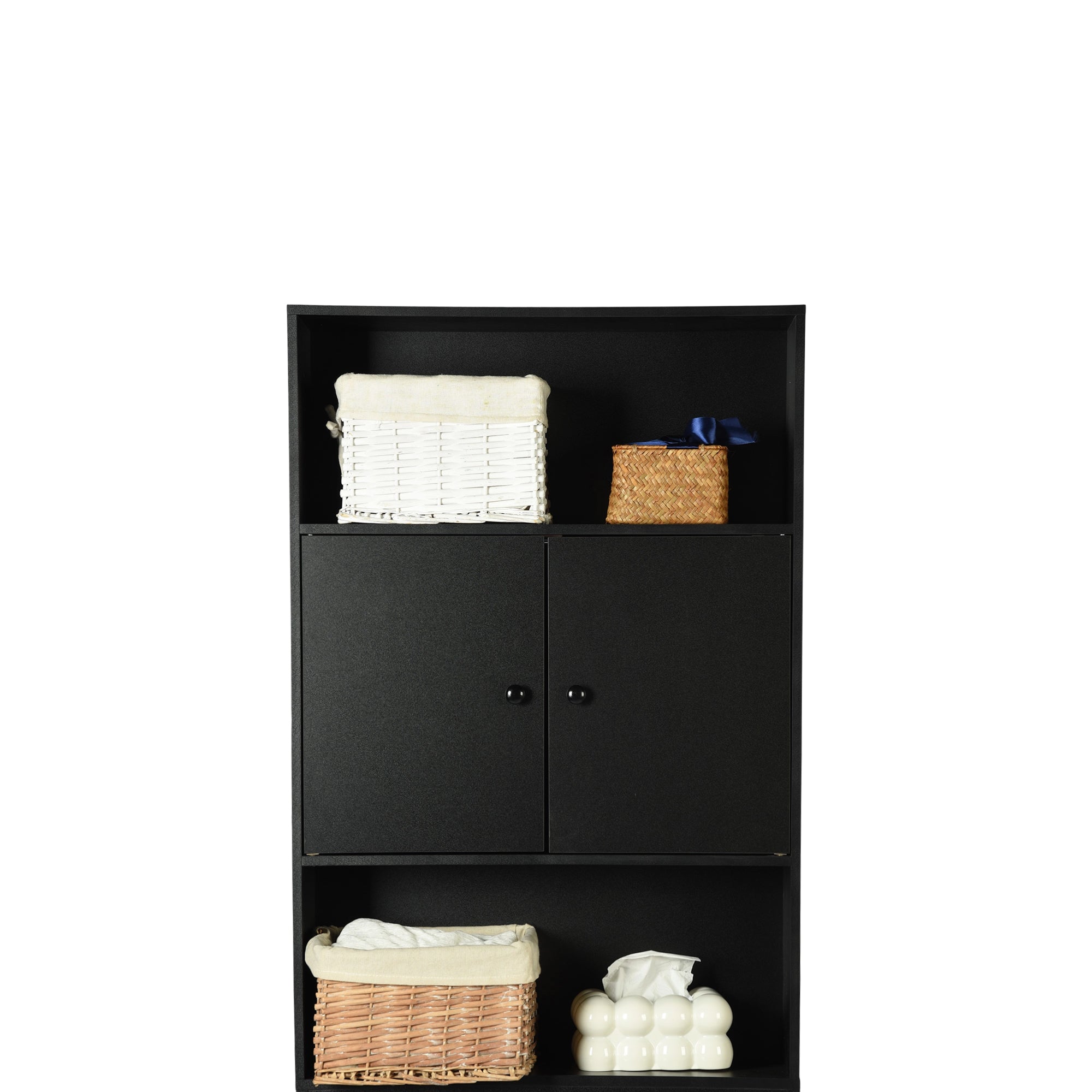 MOHG Over The Toilet Storage Cabinet with Open Shelves Bathroom Organizer Black
