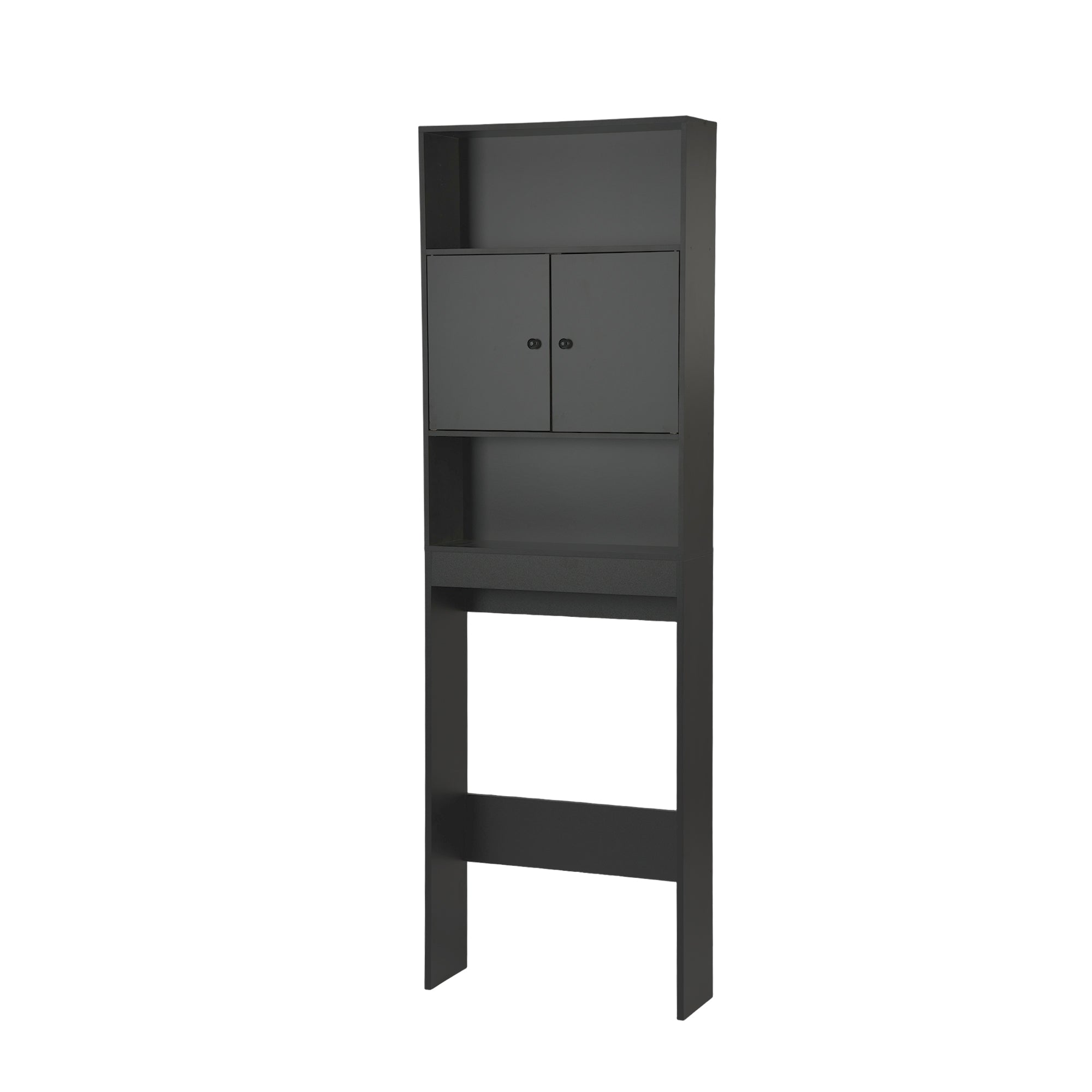 MOHG Over The Toilet Storage Cabinet with Open Shelves Bathroom Organizer Black