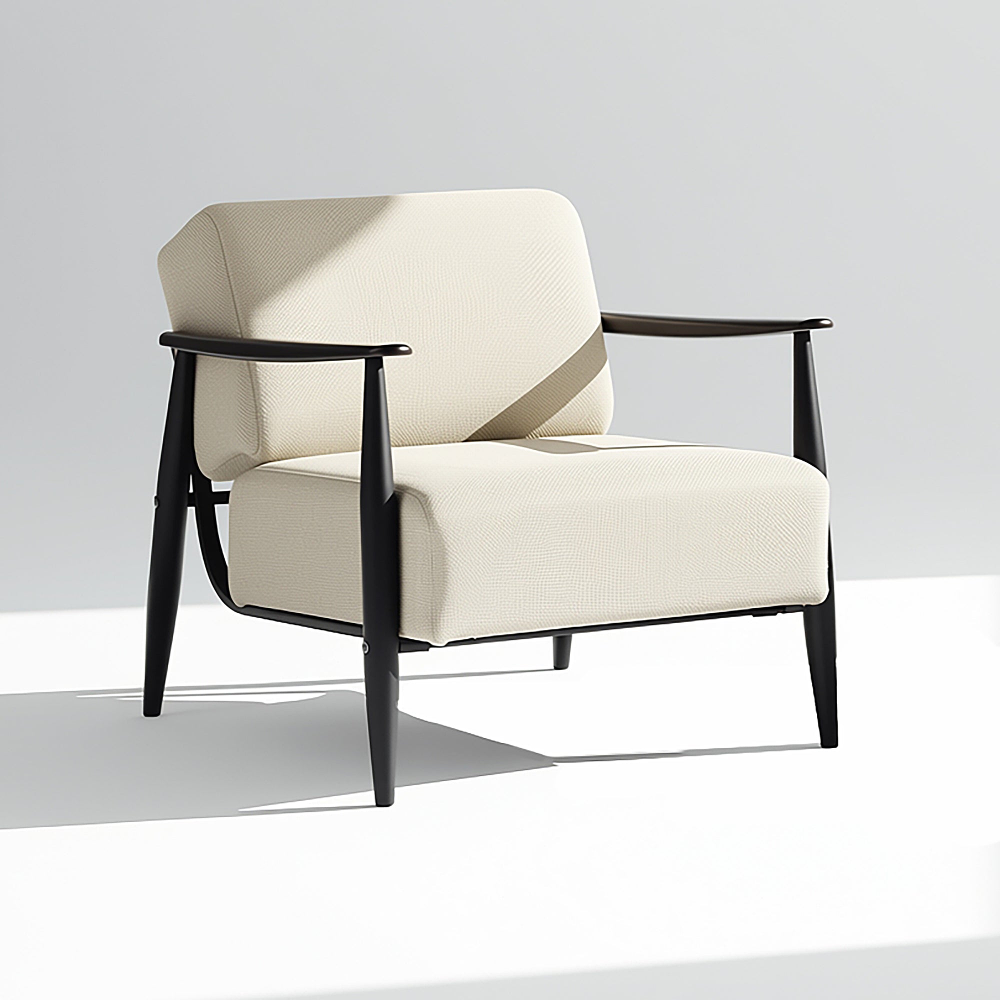 Molica Accent Chair Upholstered Spring Armchair with Solid Wood Arms