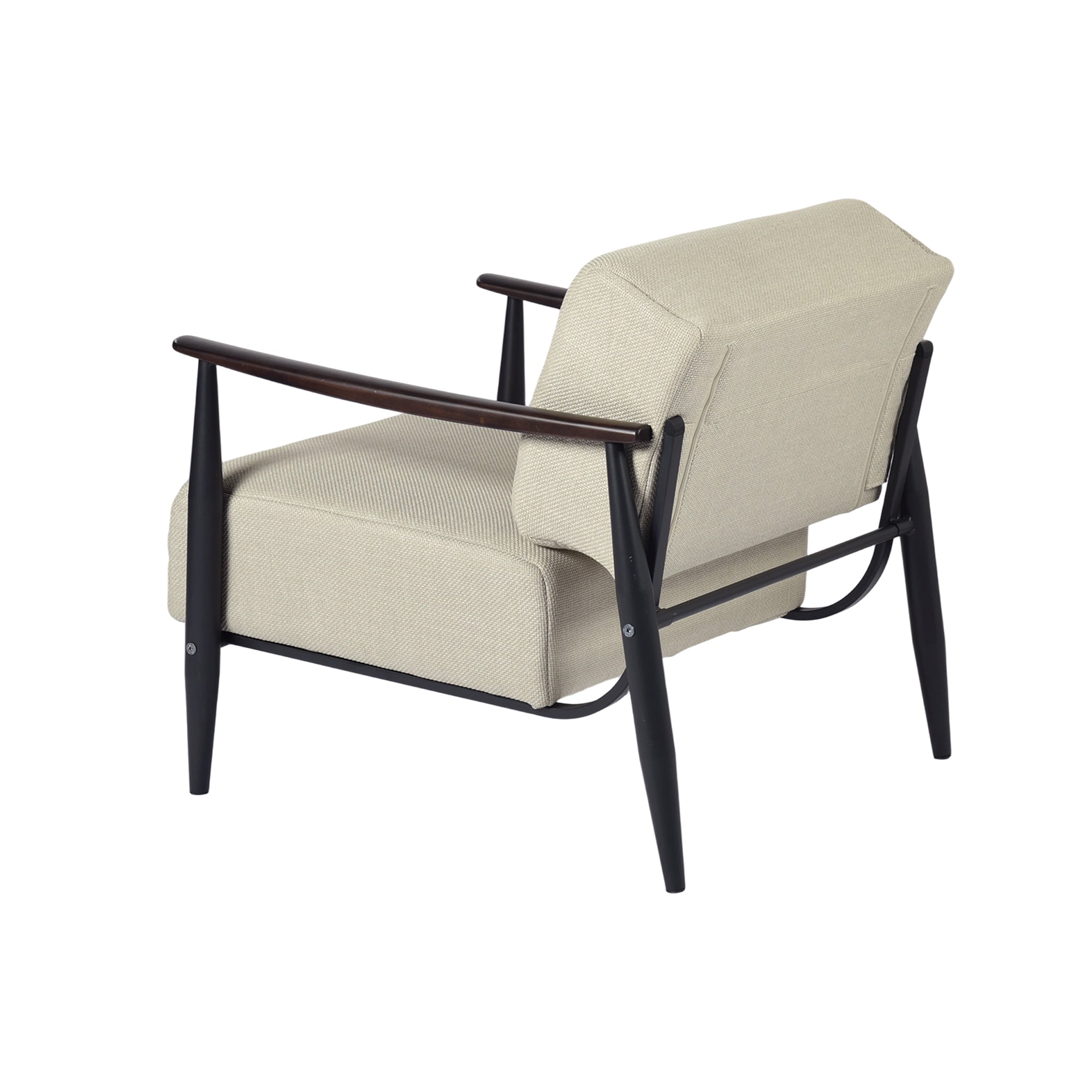 MOLICA 27.95" Classic Fabric Sofa with Wood Arms and Support