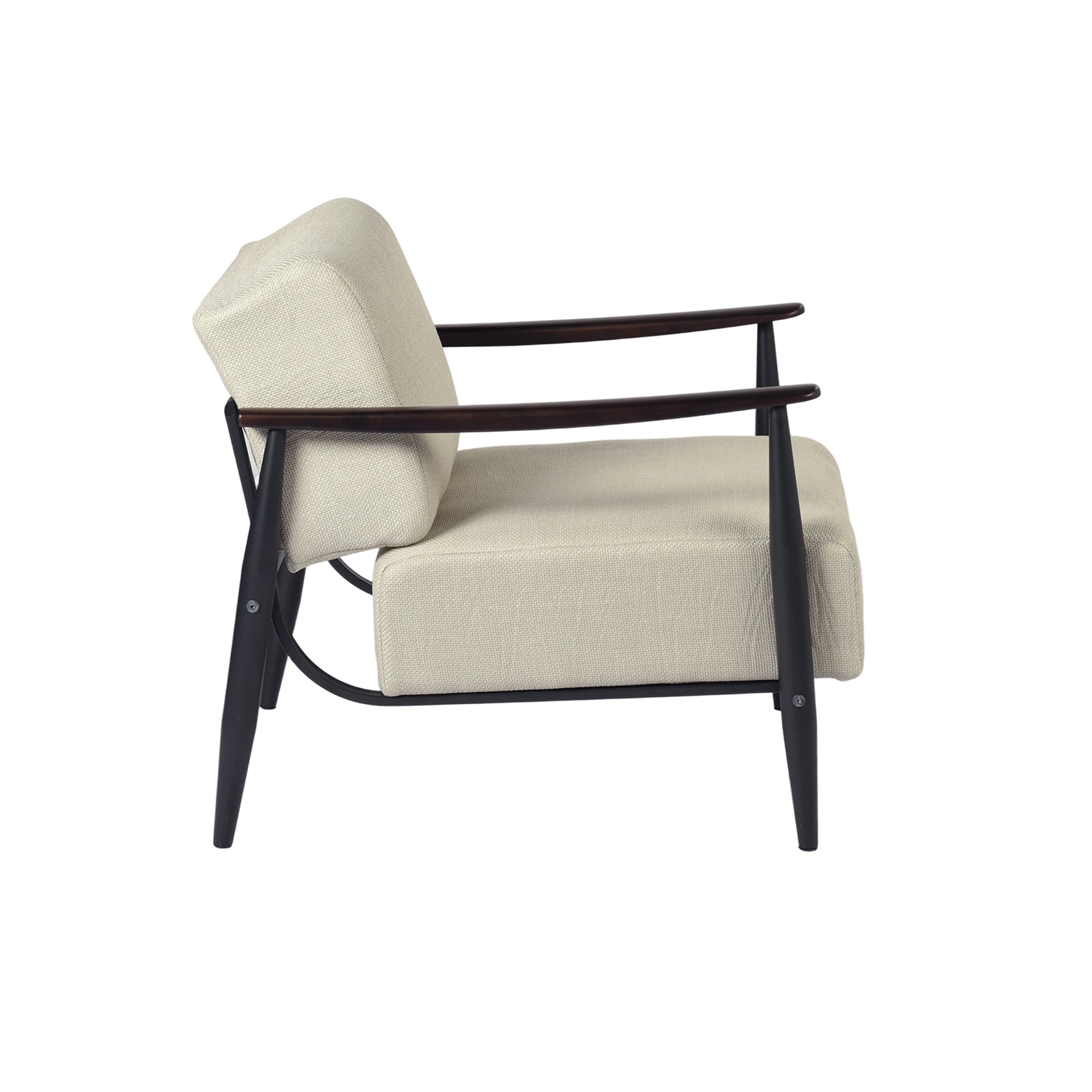 MOLICA 27.95" Classic Fabric Sofa with Wood Arms and Support