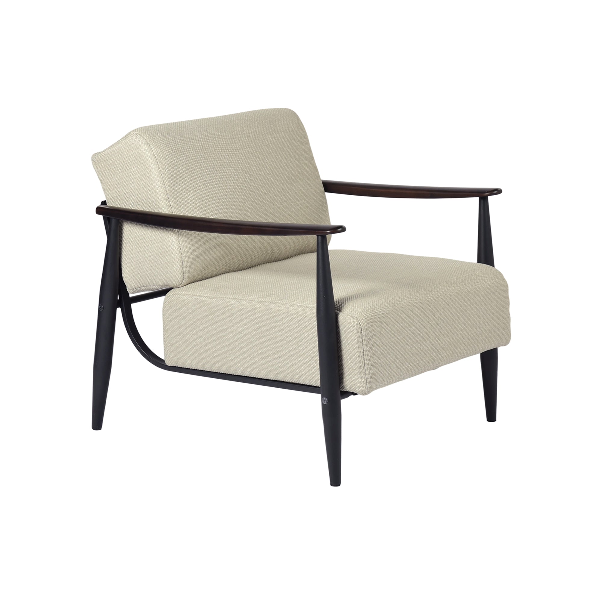 MOLICA 27.95" Classic Fabric Sofa with Wood Arms and Support