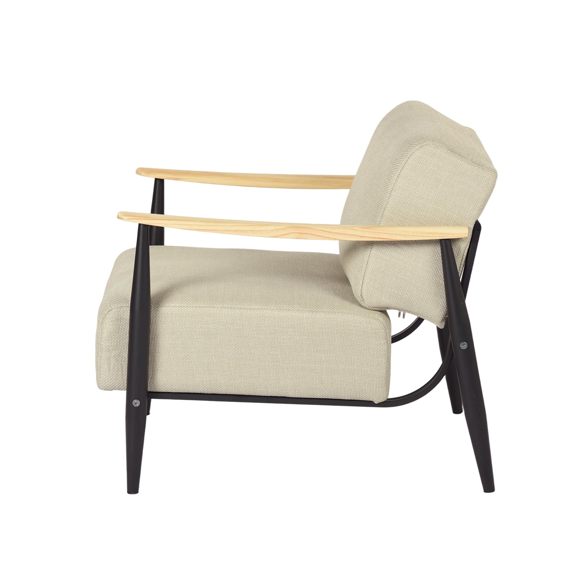 MOLICA 27.95" Classic Fabric Sofa with Wood Arms and Support