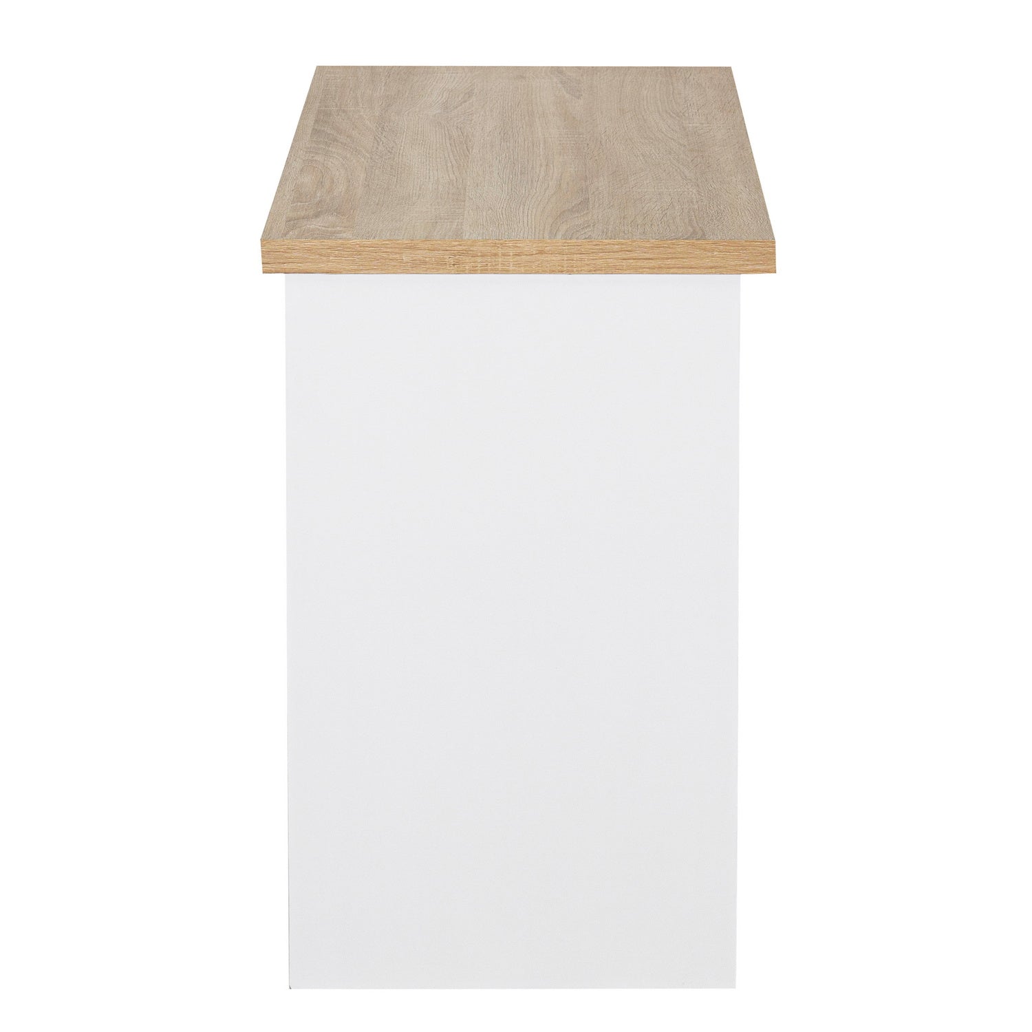 Homy Casa MONTES OAK WHITE Modern Desk for Home Office Workspace Open Box