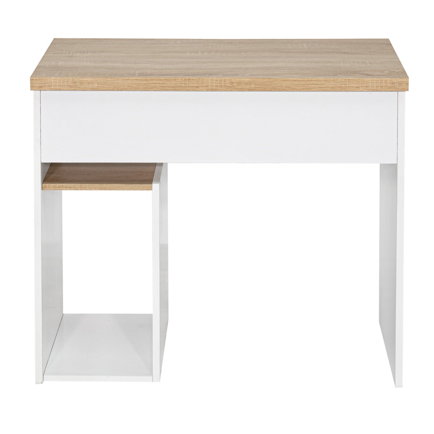 Homy Casa MONTES OAK WHITE Modern Desk for Home Office Workspace Open Box