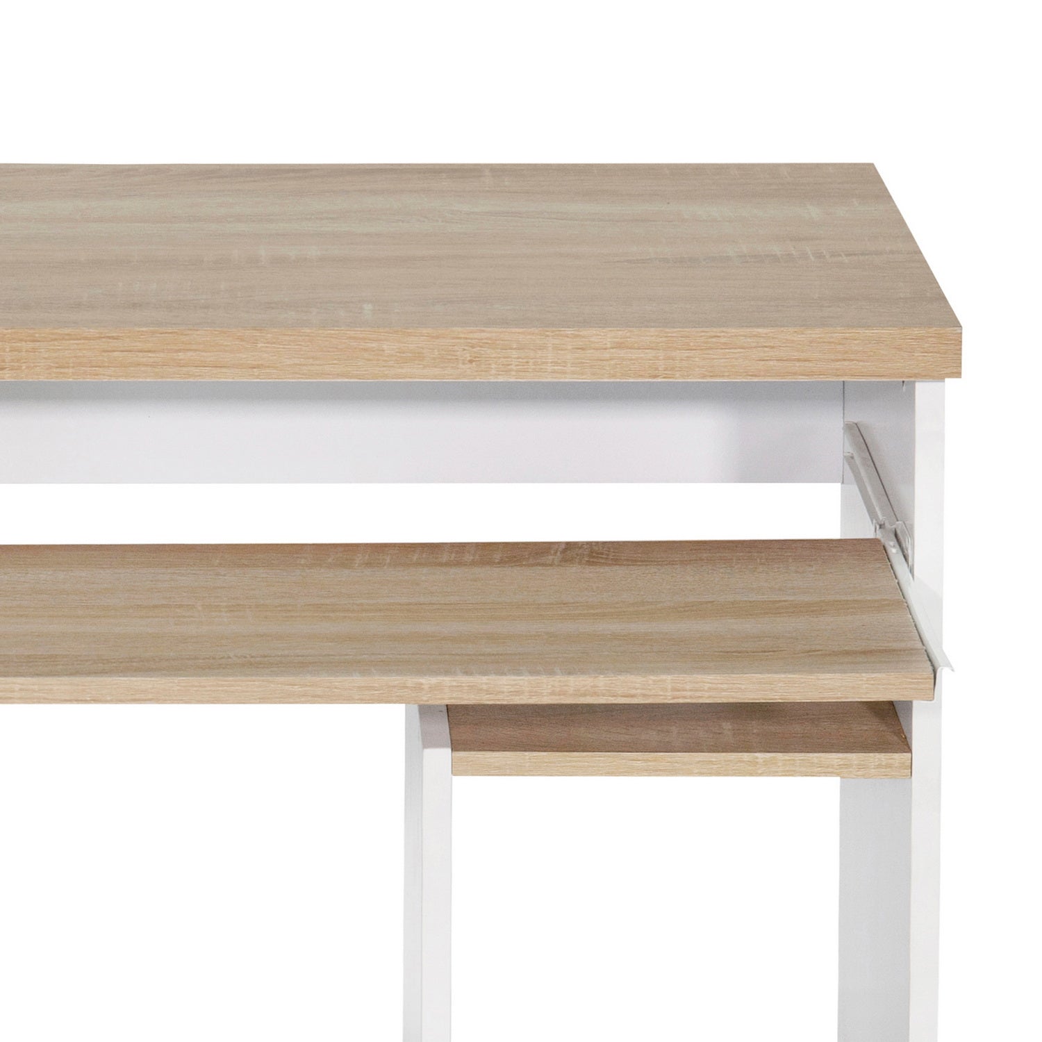 Homy Casa MONTES OAK WHITE Modern Desk for Home Office Workspace Open Box