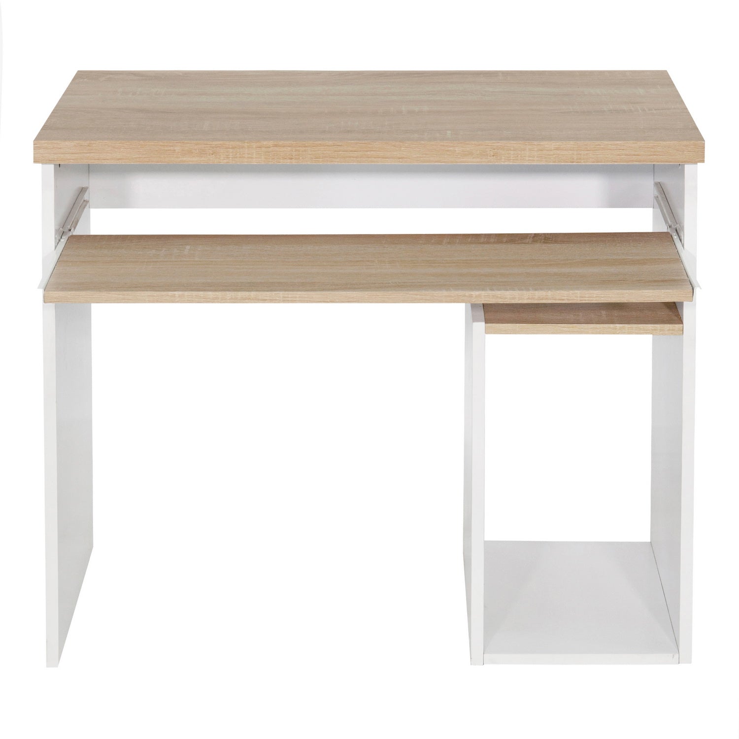 Homy Casa MONTES OAK WHITE Modern Desk for Home Office Workspace Open Box