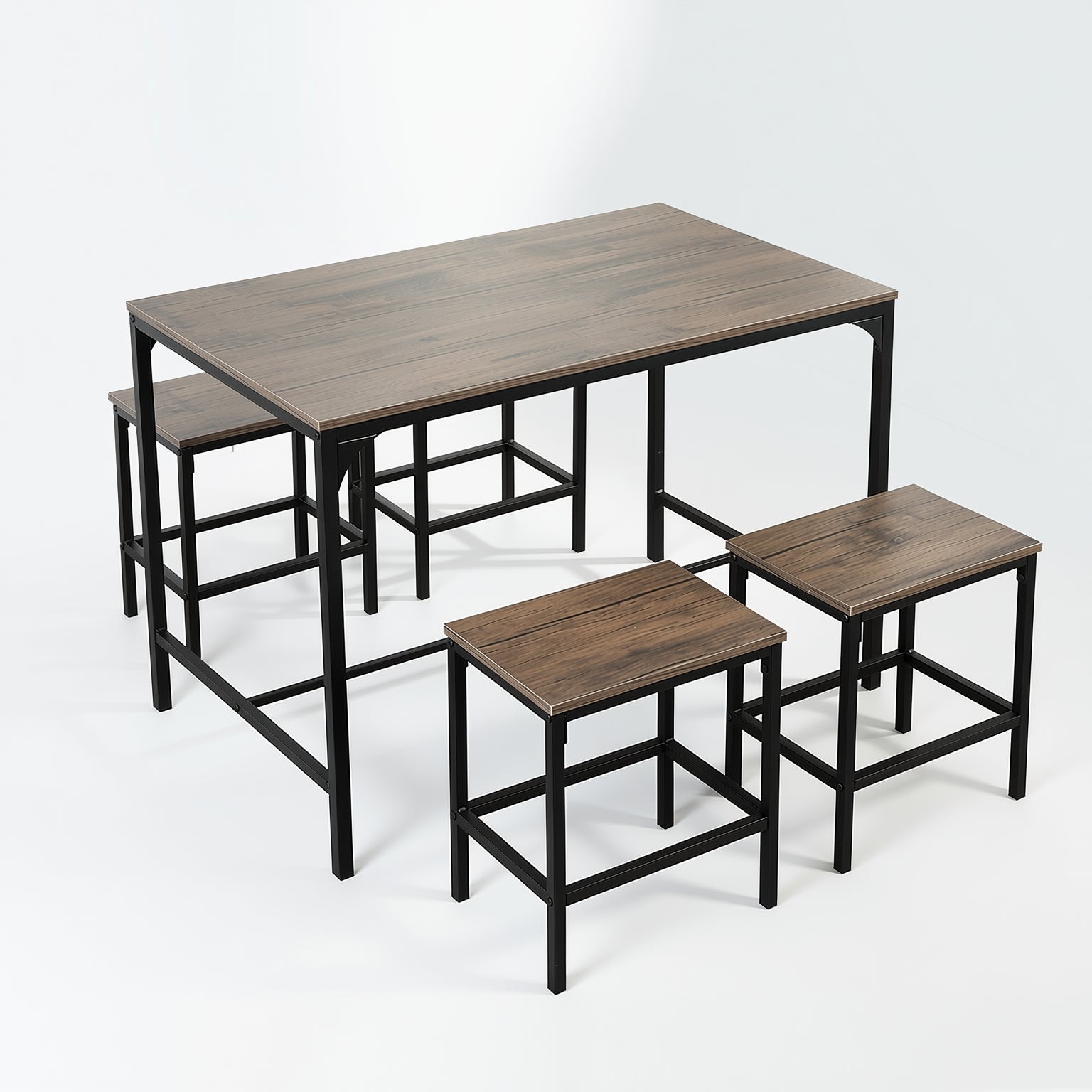 Moreman 5 Piece Dining Table Set 43.3” Dining Tabe with 4 Stools