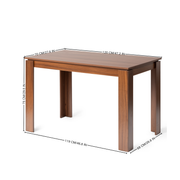 MUSK 47" Rectangular Dining Table, Walnut Wood Look Top and Legs, Seats 4, 47.2 × 27.6 × 29.5 in