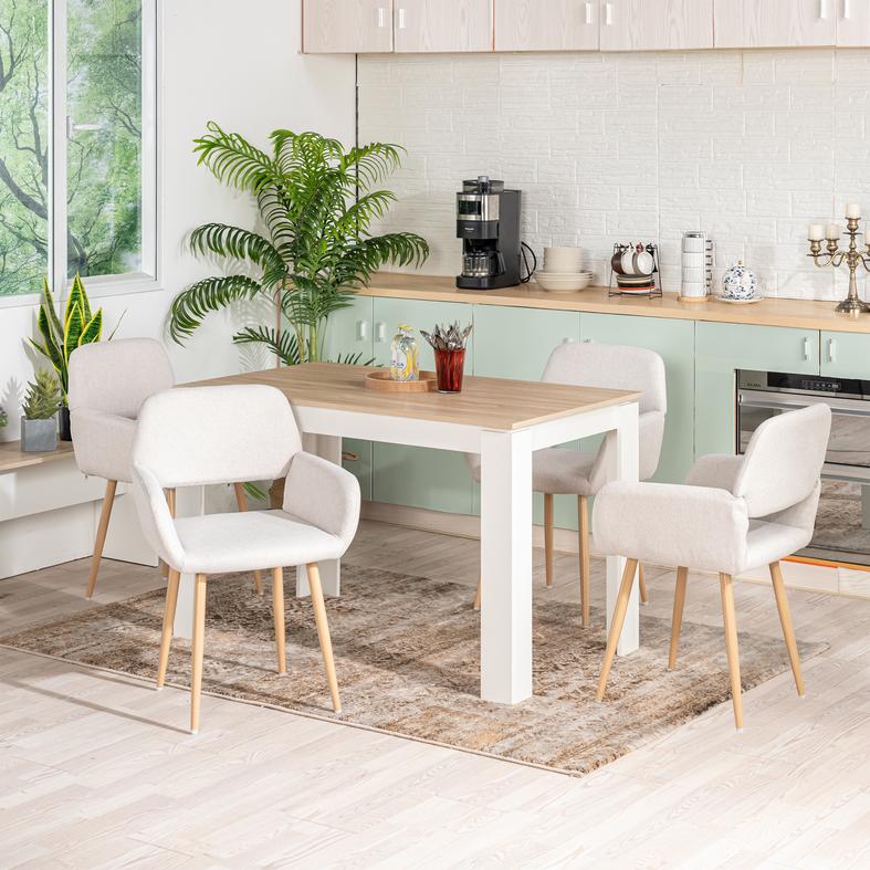 Homy Casa  MUSK 47" Minimalist Rectangular Dining Table in Oak