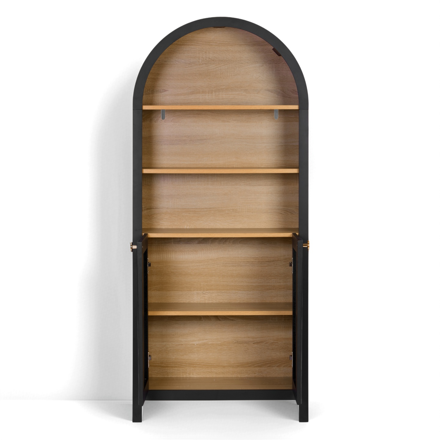 Malaga 61" Tall Arched Bookcase with Storage Cabinet