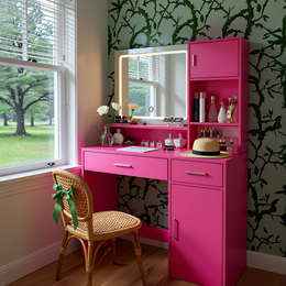 Matera 35" Makeup Vanity Desk Set with Lighted Mirror