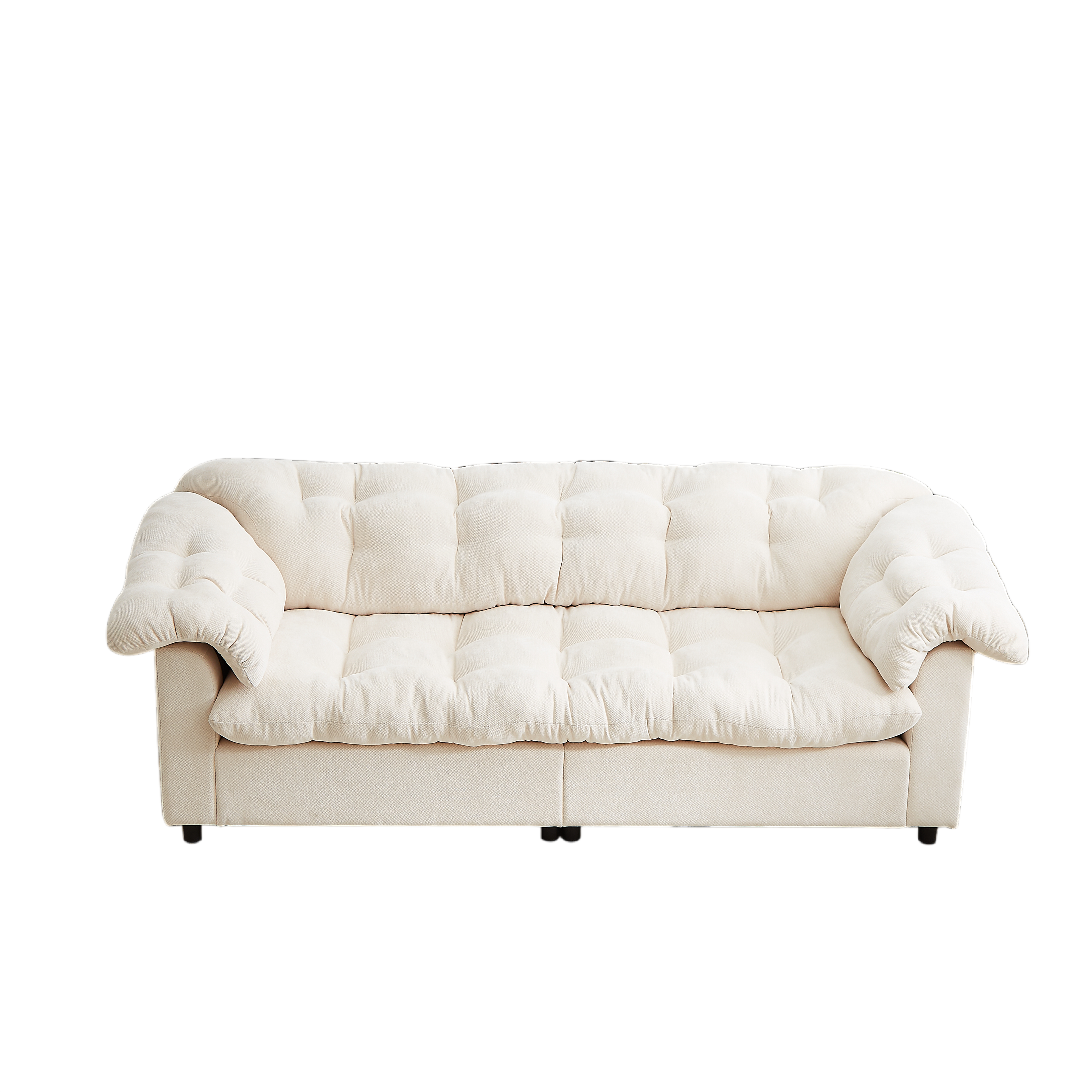 Merlot 94.8" Chenille Deep Seat Cloud Sofa with Tufted Backrest