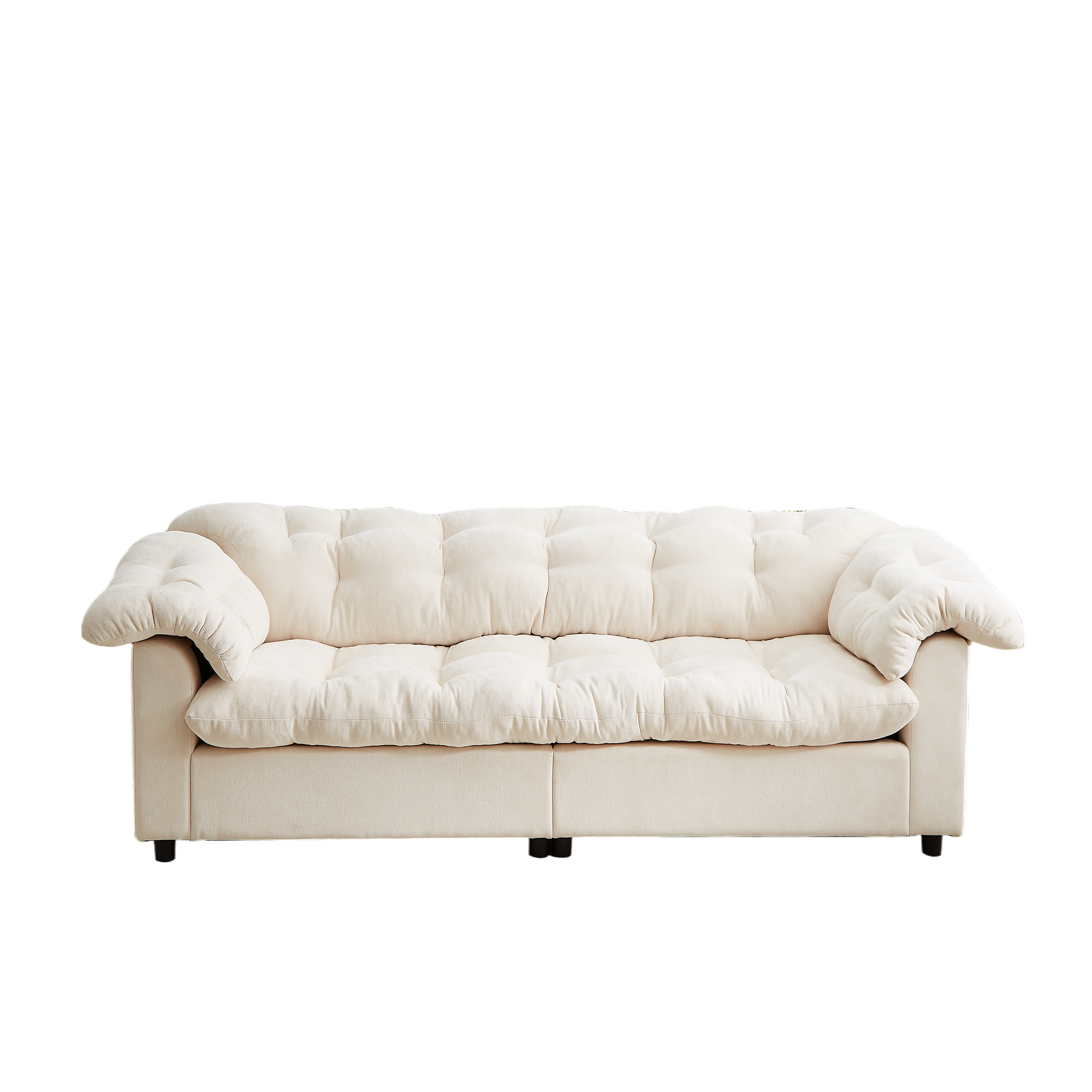 Merlot 94.8" Chenille Deep Seat Cloud Sofa with Tufted Backrest