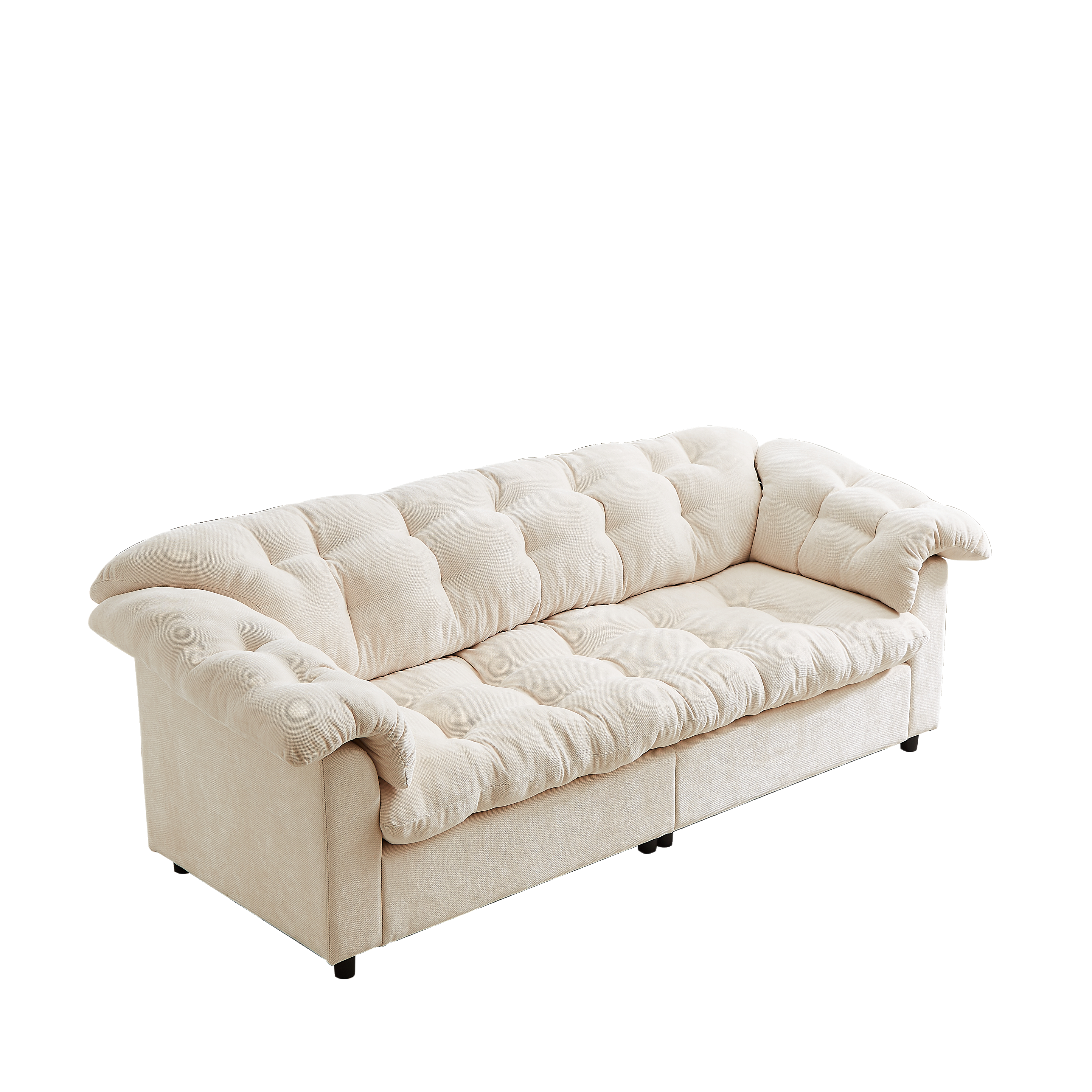 Merlot 94.8" Chenille Deep Seat Cloud Sofa with Tufted Backrest