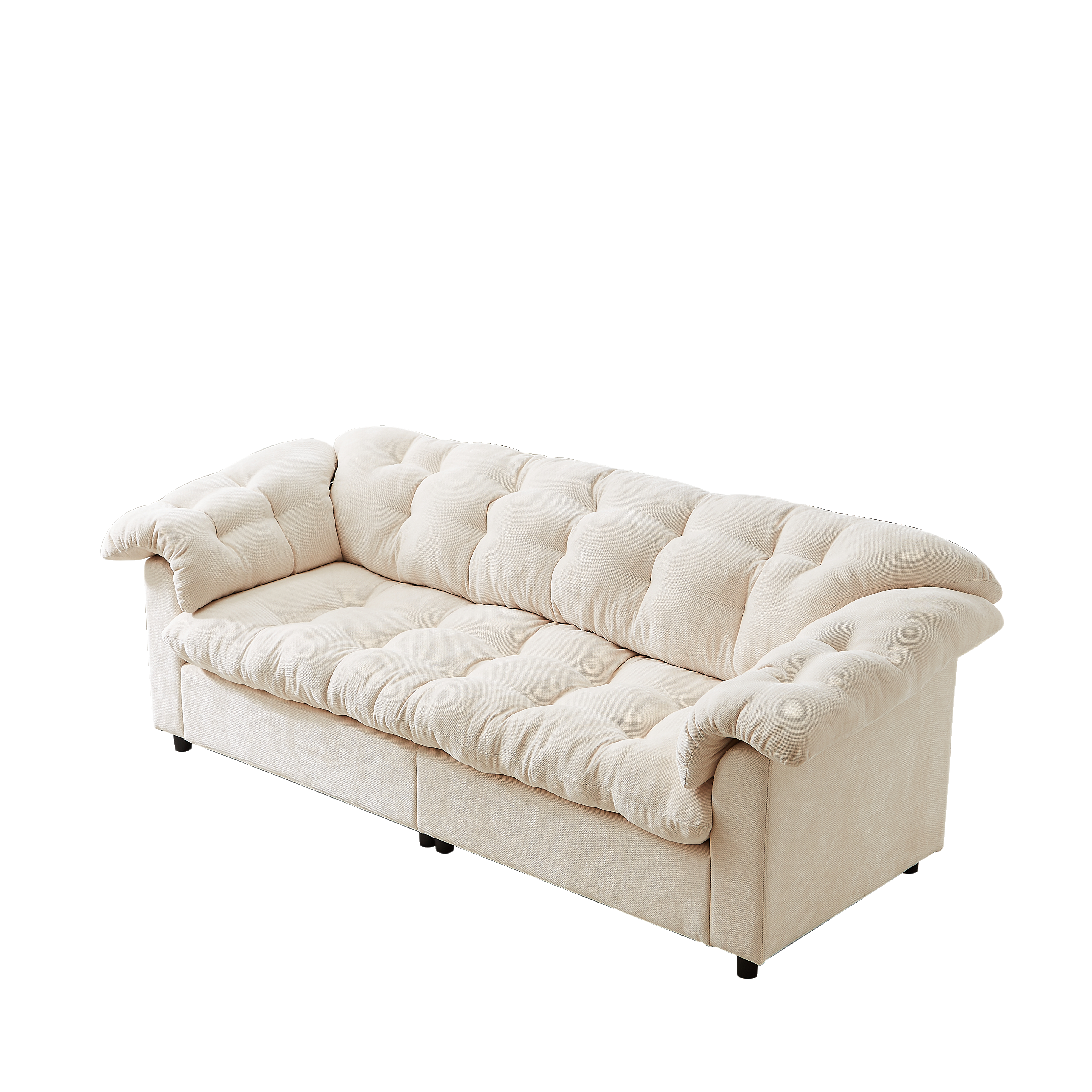Merlot 94.8" Chenille Deep Seat Cloud Sofa with Tufted Backrest