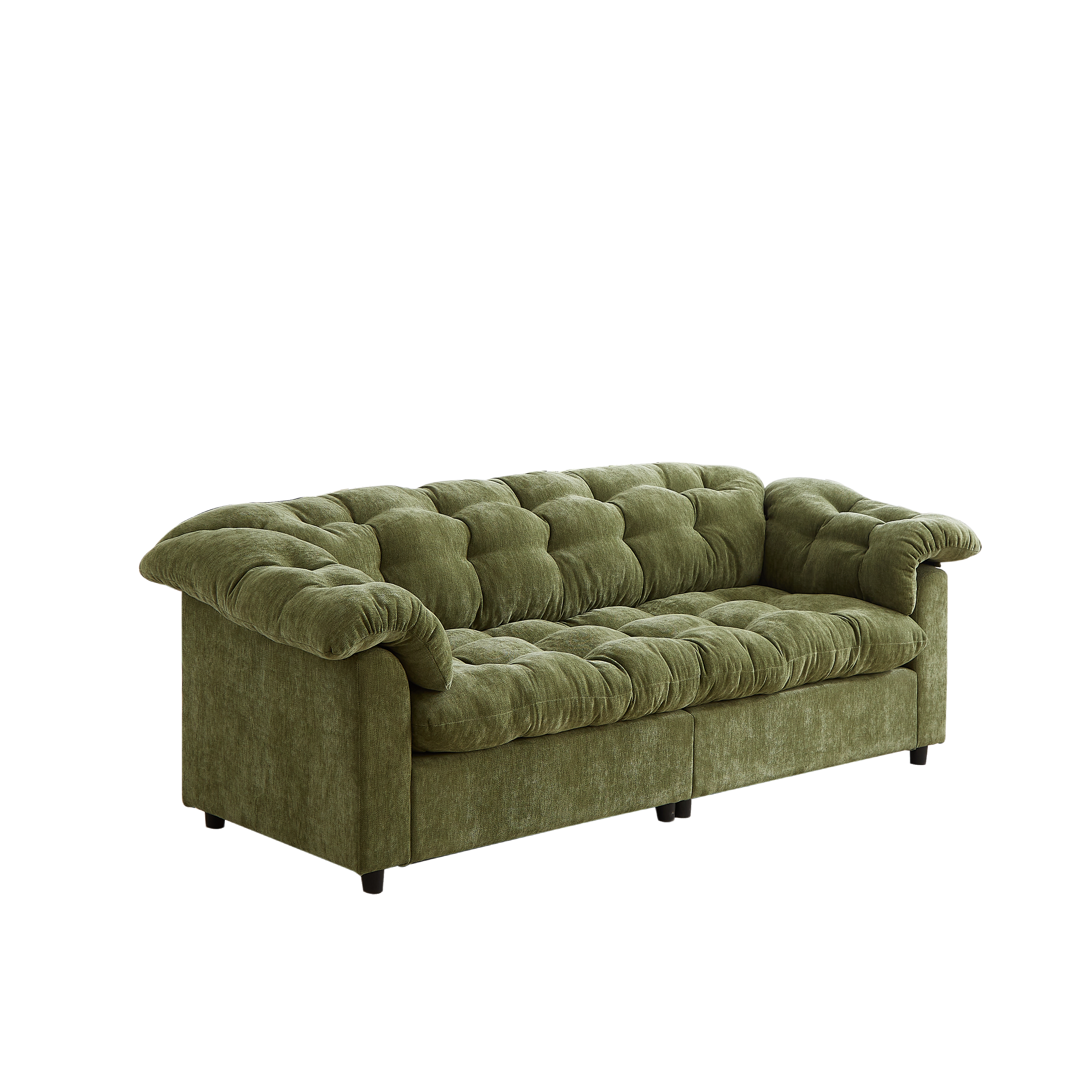 Merlot 94.8" Chenille Deep Seat Cloud Sofa with Tufted Backrest